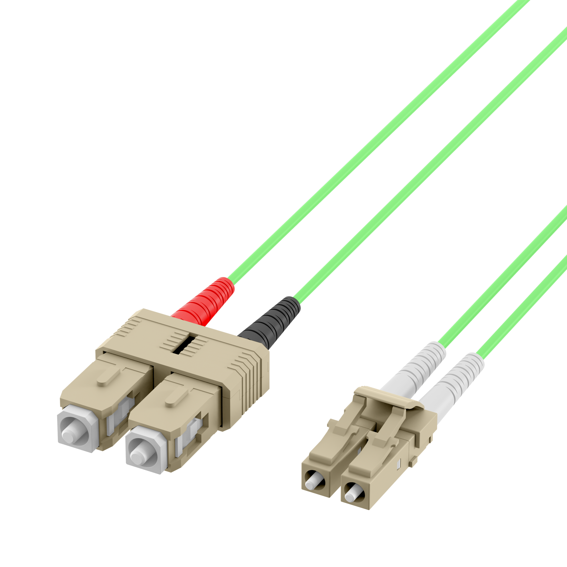 Duplex Patchcable LC-SC OM5 10m LSZH 2mm limegreen