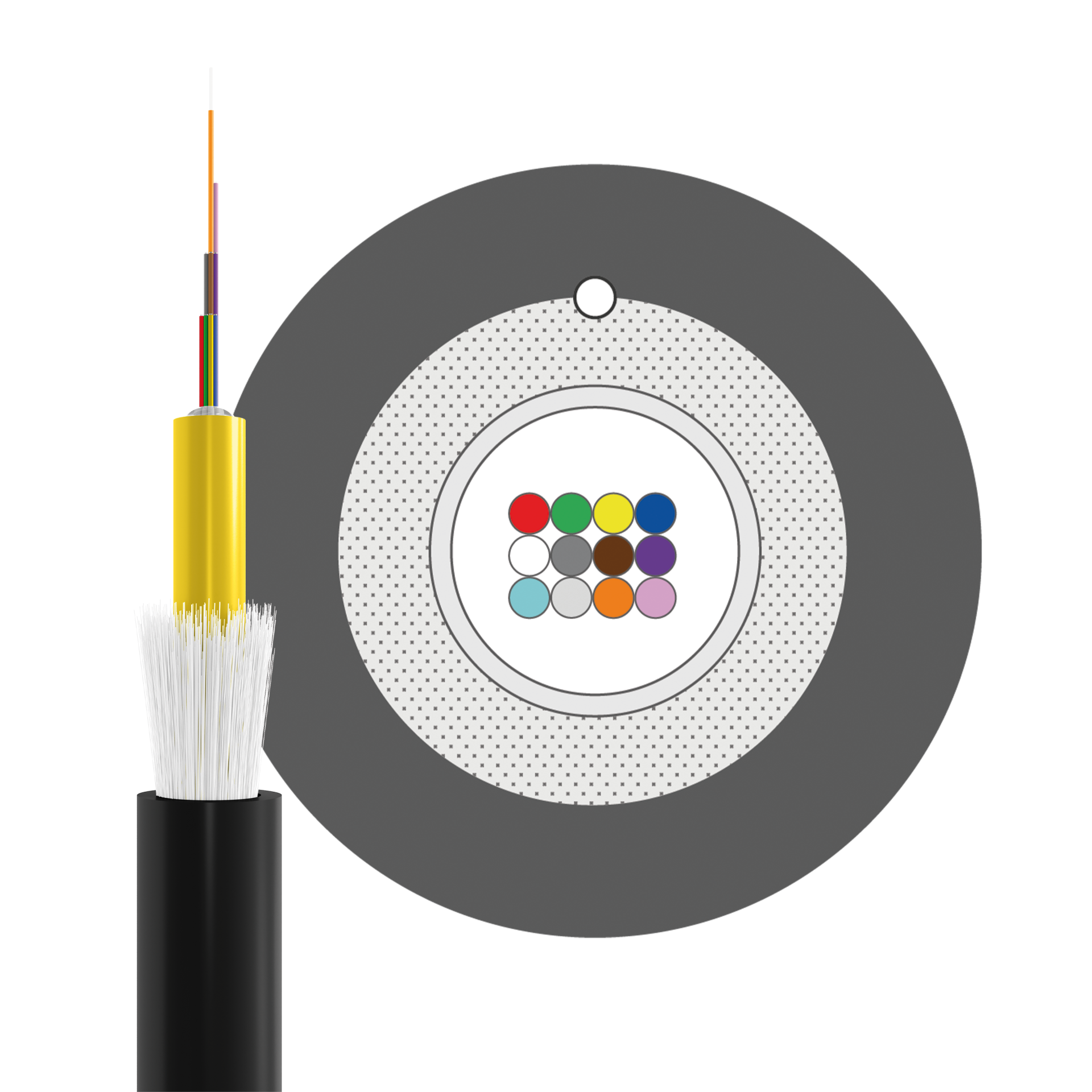 INFRALAN® U-DQ(ZN)BH OM4 12G (1x12) Eca 2000N LSZH black 5.8mm