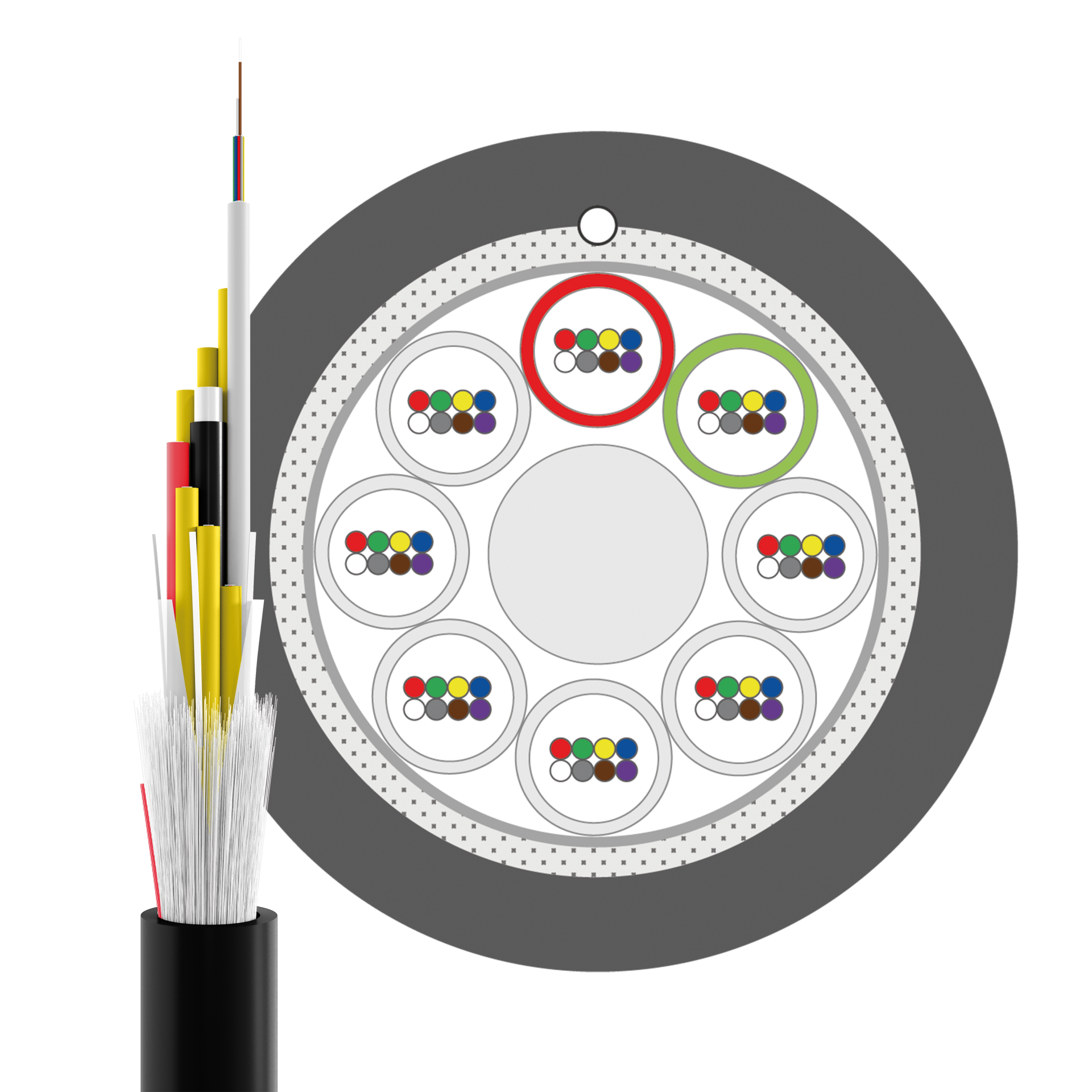 INFRALAN® U-DQ(ZN)BH OS2 96E (8x12) Eca 5000N LSZH black 12.8mm G657A1