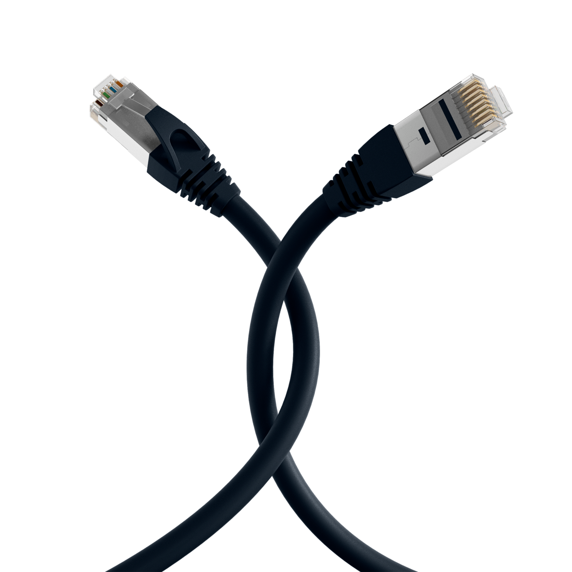 RJ45 Patch Cord Cat.6A S/FTP TPE black 1m