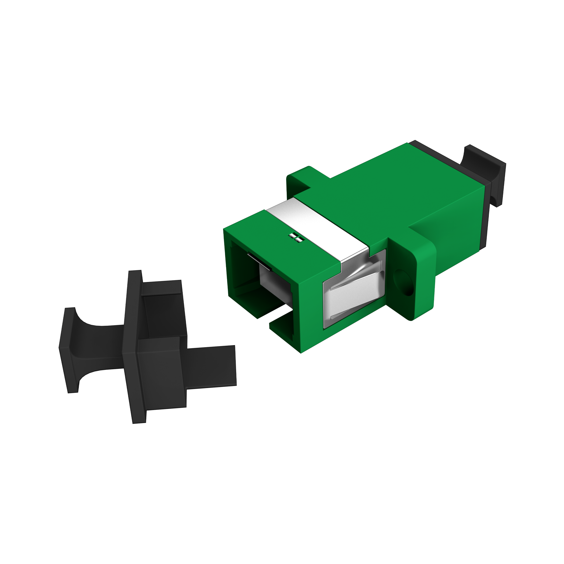 Adapter  SC/APC Simplex OS2 green with shutter