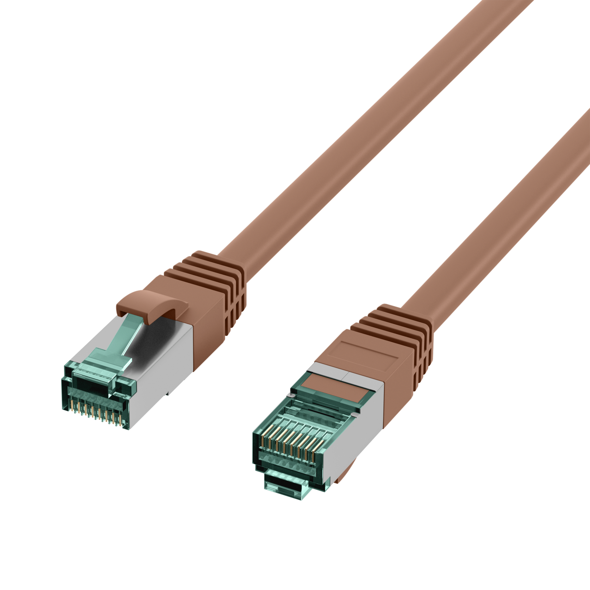 RJ45 Patch Cord Cat.6A S/FTP LSZH braun 20m