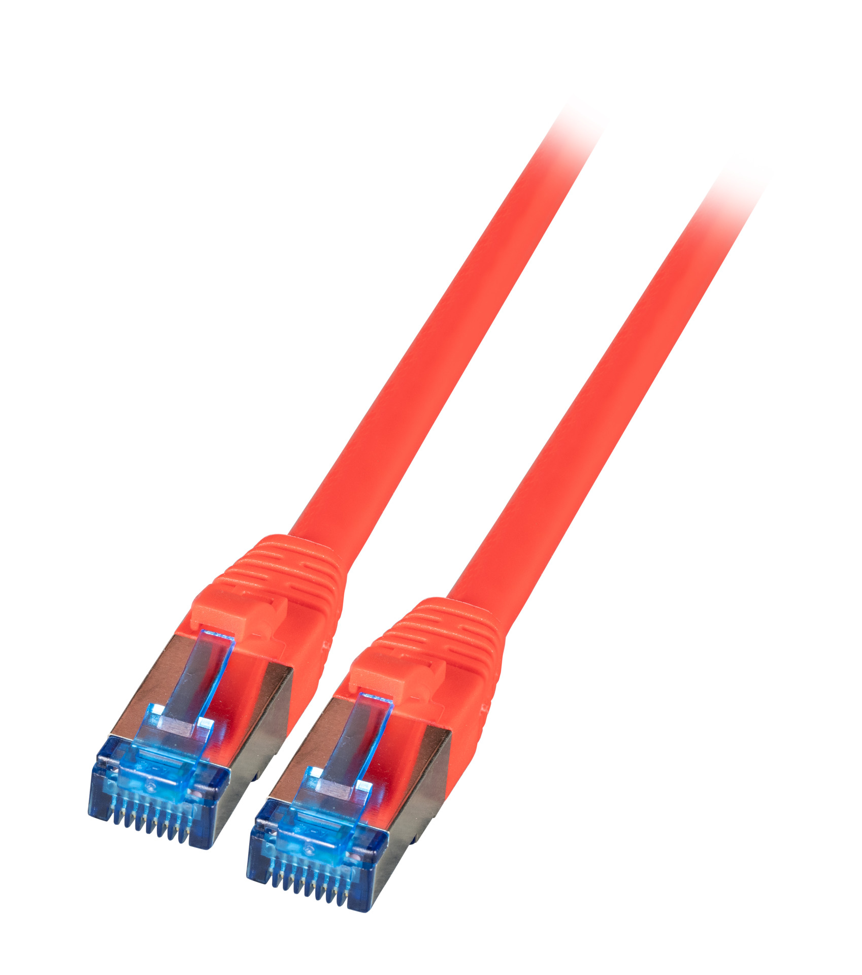 RJ45 Patch cable S/FTP, Cat.6A, Cat.7 Raw cable TPE superflex, 2m, red