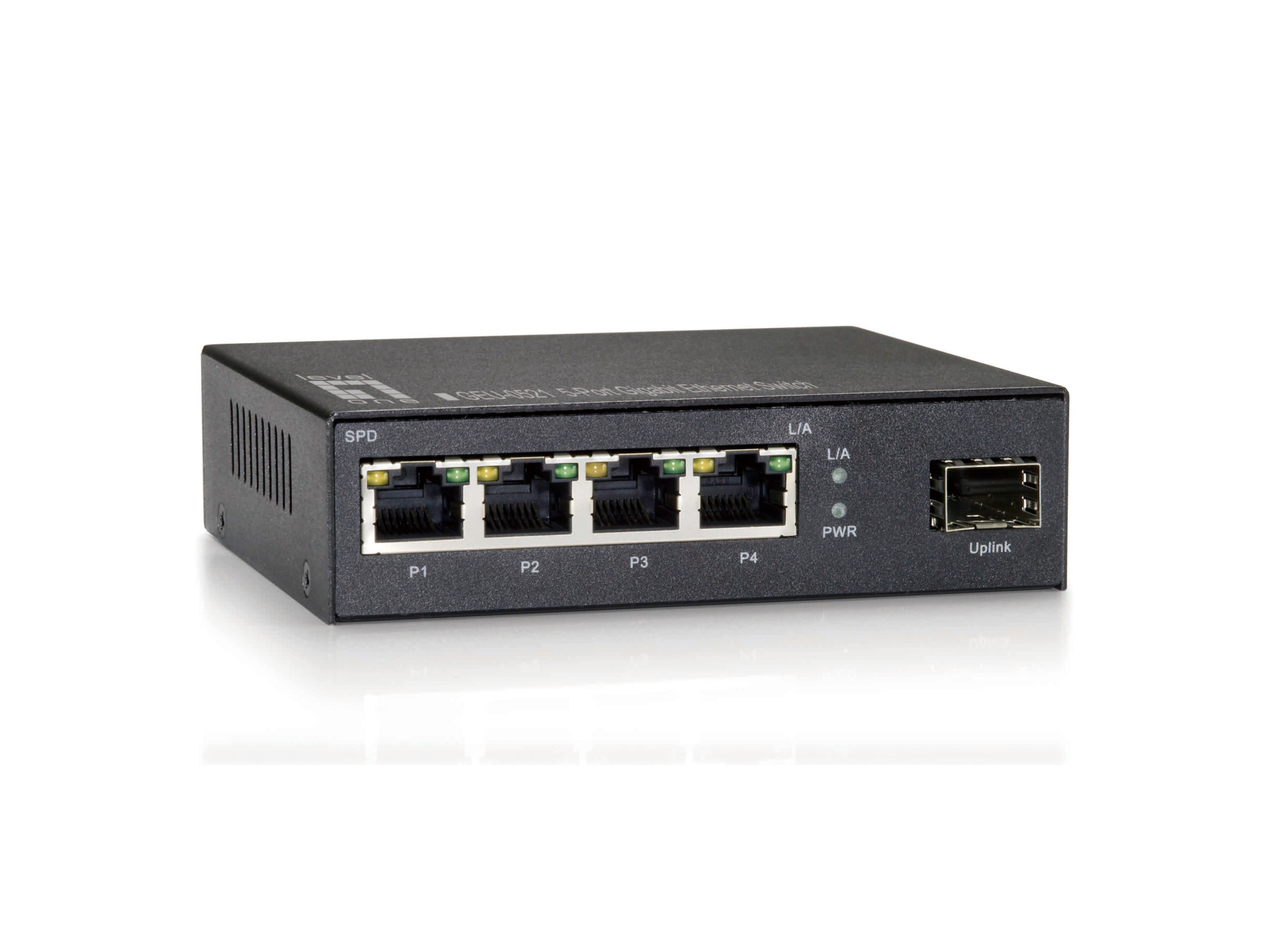 5-Port Gigabit Ethernet Switch, 4x RJ45, 1x GE SFP