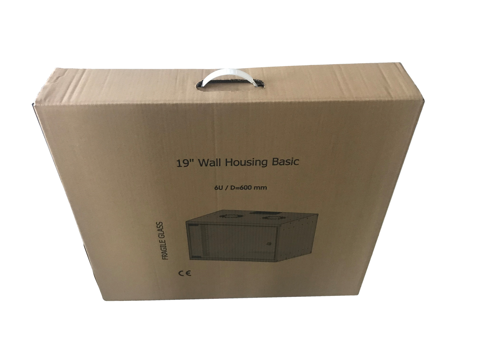 19“ 12U Wall Housing Basic, Depth 450 mm, 1-Part, Flat Pack, RAL9005