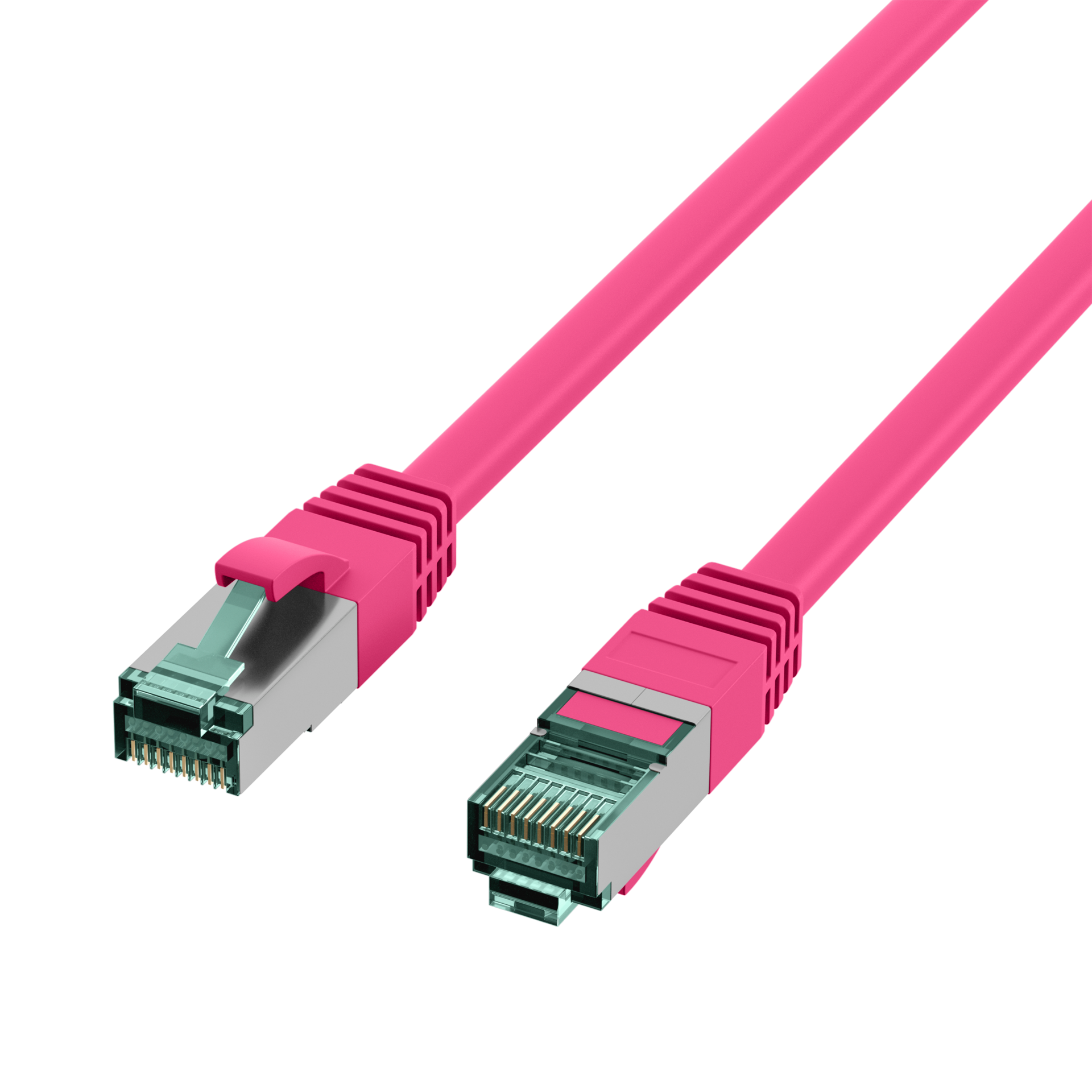 RJ45 Patch Cord Cat.6A S/FTP LSZH magenta 0,25m