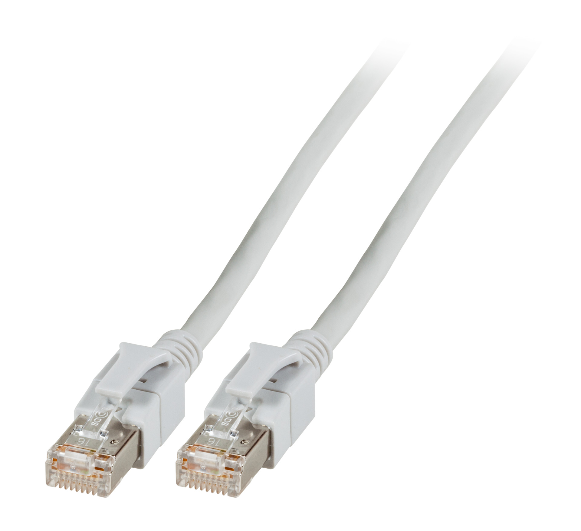 RJ45 Patch cable S/FTP, Cat.6A, VC LED, 2m, grey