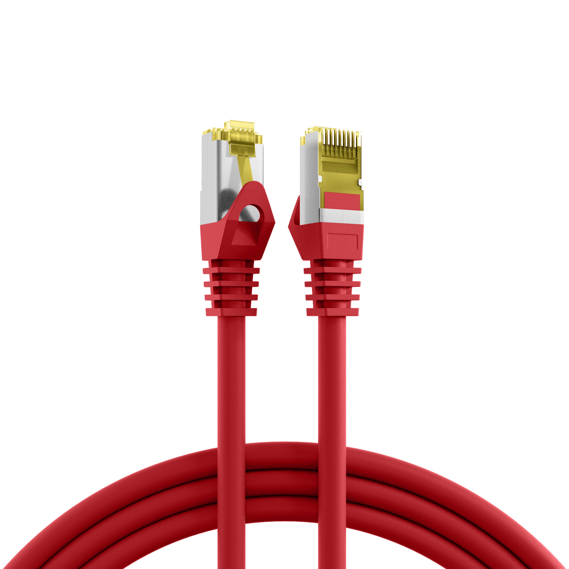 RJ45 Patch Cord Cat.6A S/FTP LSZH Cat.7 raw cable red 1m