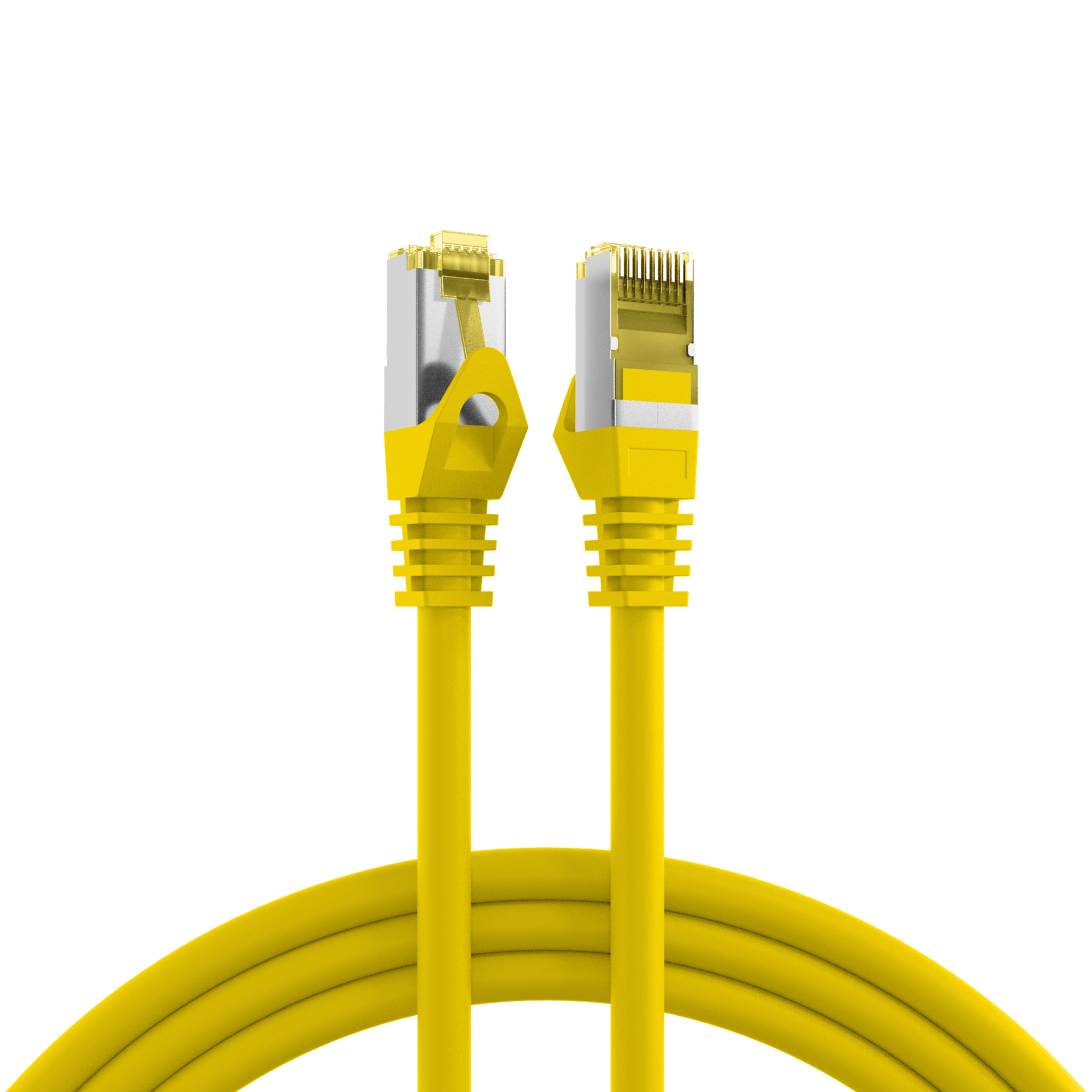 RJ45 Patch Cord Cat.6A S/FTP LSZH Cat.7 raw cable yellow 0,25m