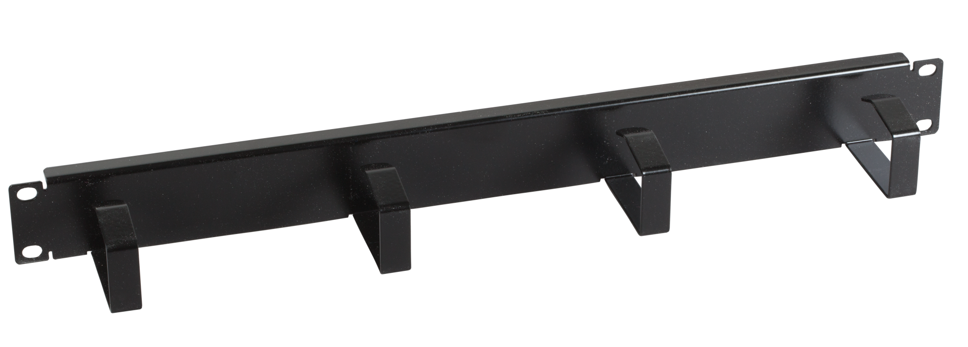 19" 1U Cable Routing Panel, 4 Brackets, Steel RAL9005