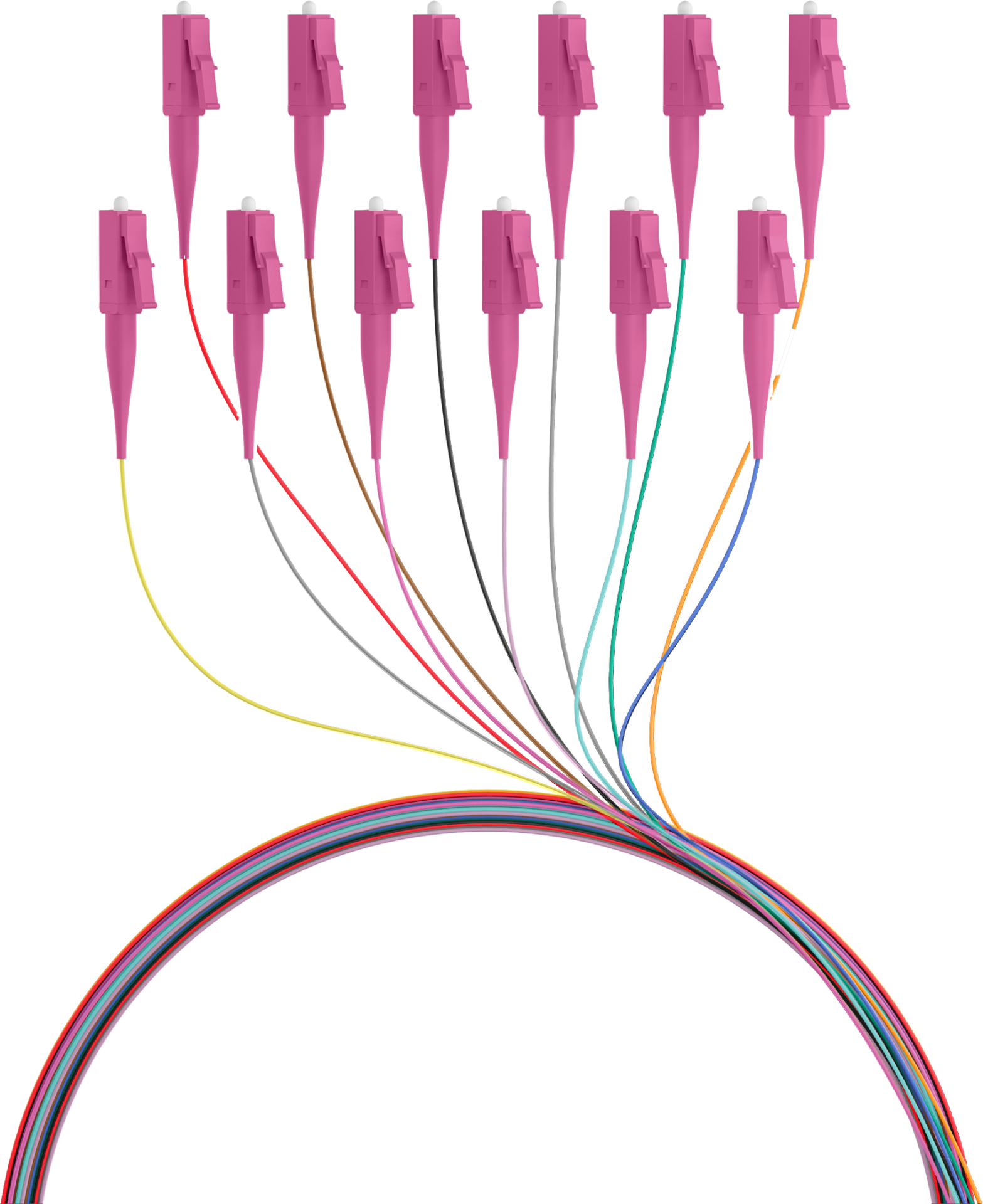 Fiber Pigtail LC OM4 -colored set 2m - 12 pieces