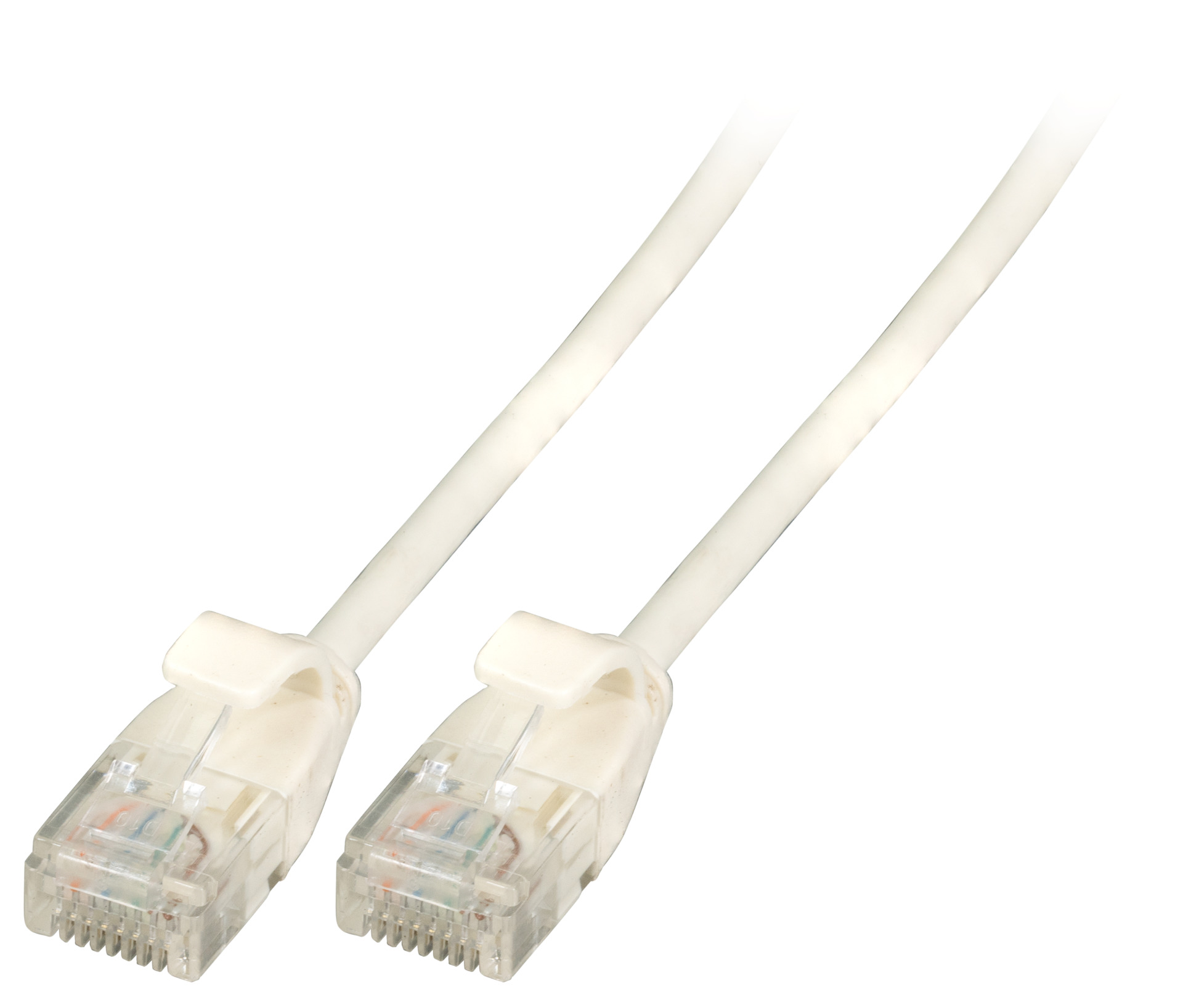 RJ45 Patch cable U/UTP, Cat.6A, Raw cable TPE 3,6mm ultraflex, 0.15m, white
