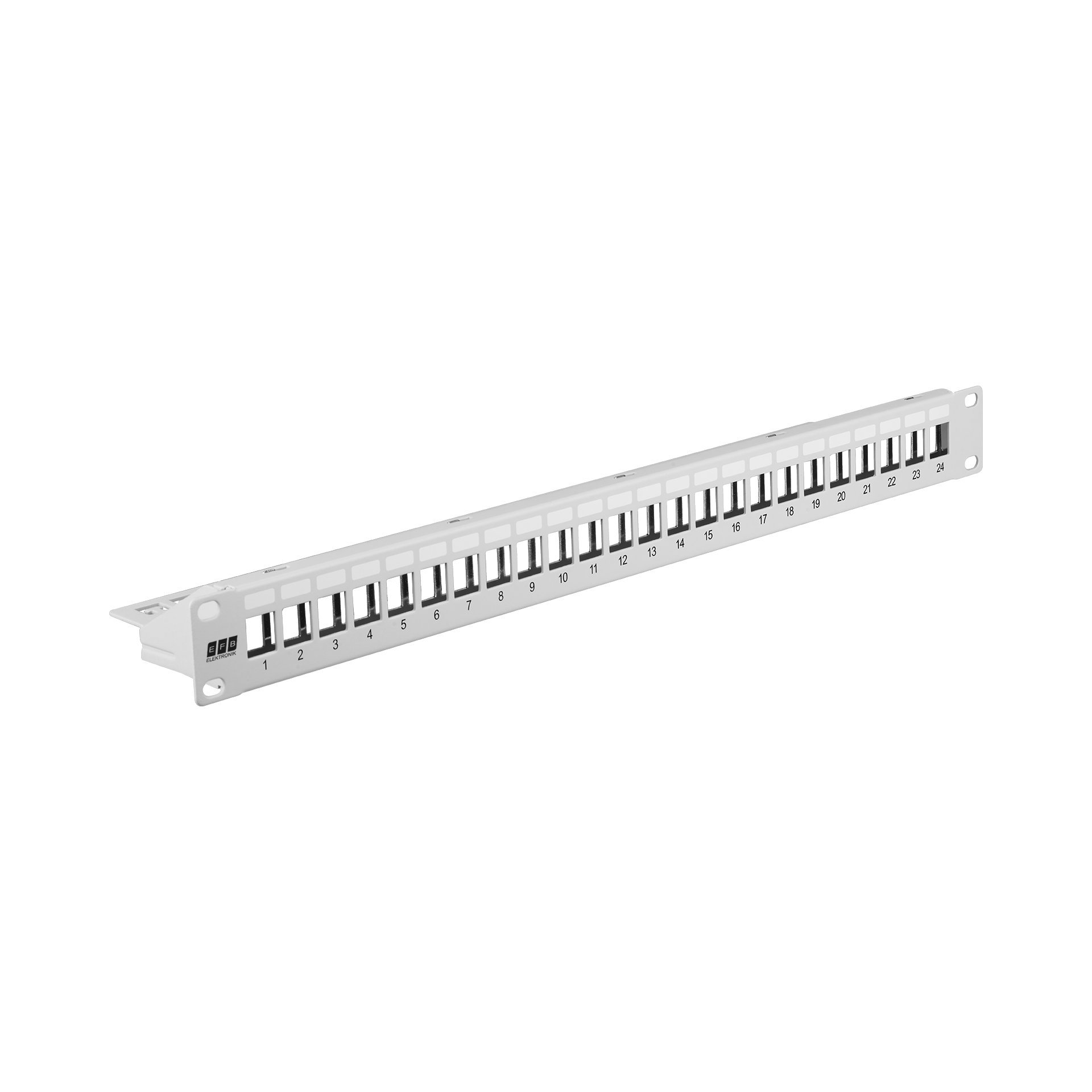 Distribution panel 19" 1U, 24-port, metal, grey RAL7035