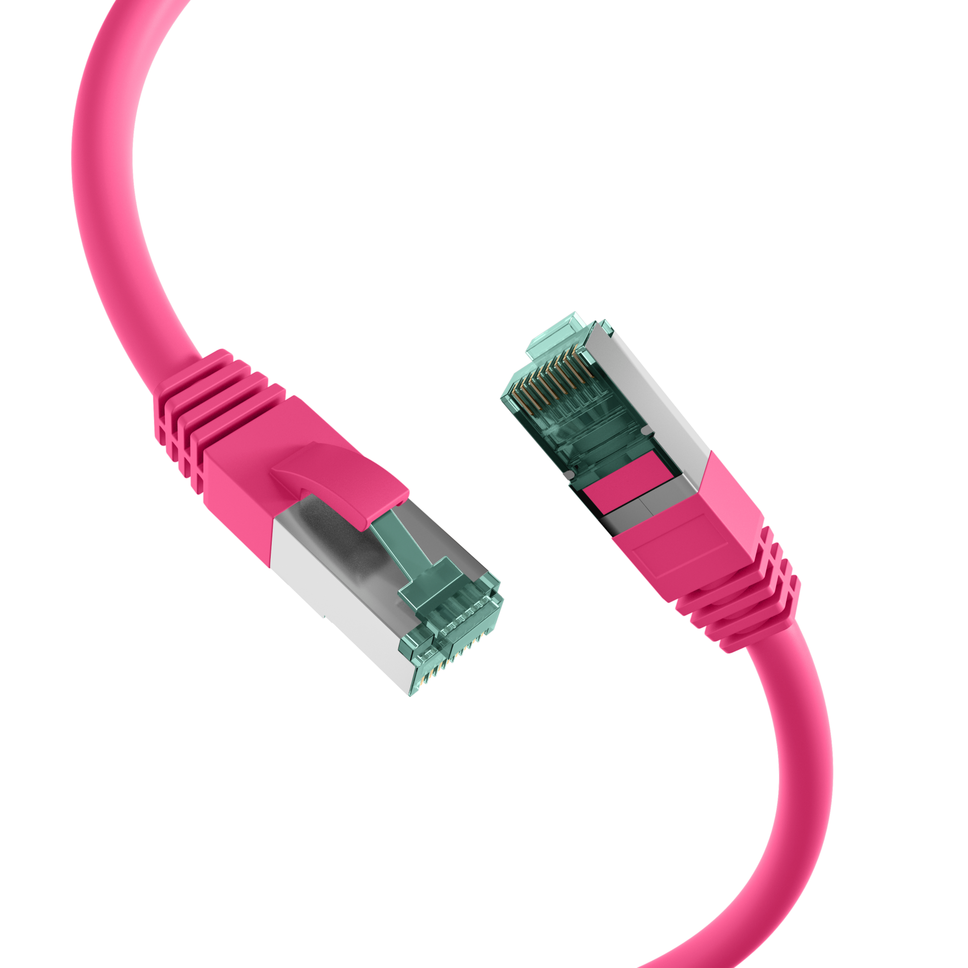 RJ45 Patch Cord Cat.6A S/FTP LSZH magenta 0,25m