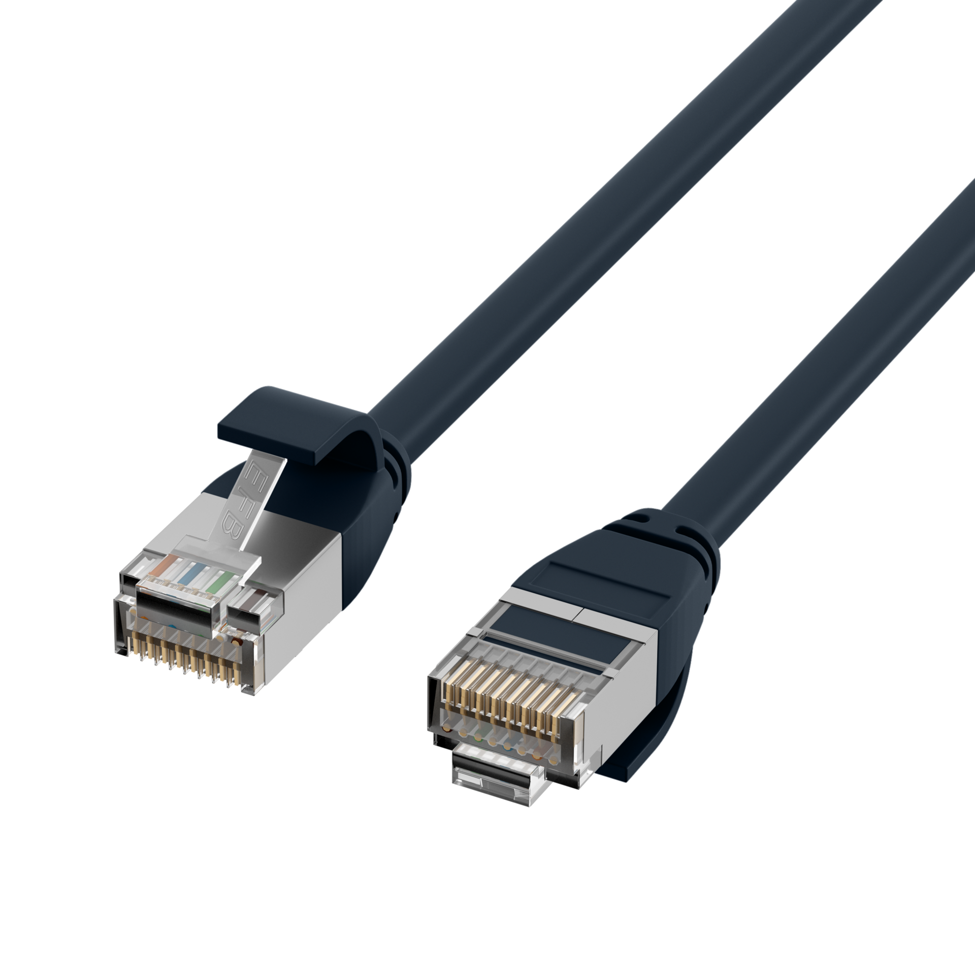RJ45 Patch Cord Cat.6A U/FTP TPE4mm ultraflex black 2m