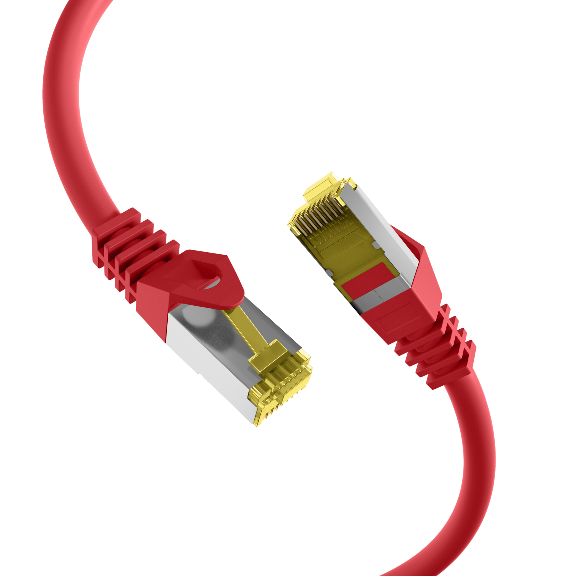 RJ45 Patch Cord Cat.6A S/FTP LSZH Cat.7 raw cable red 0,25m