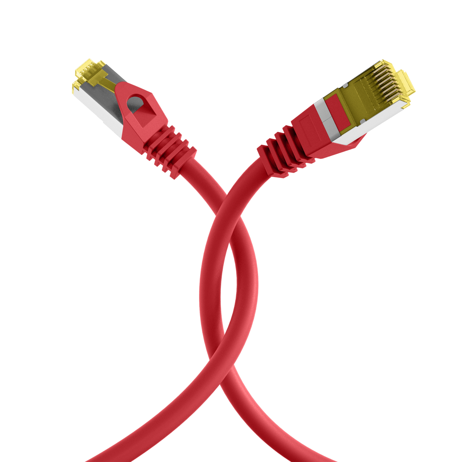 RJ45 Patch Cord Cat.6A S/FTP LSZH Cat.7 raw cable red 1,5m