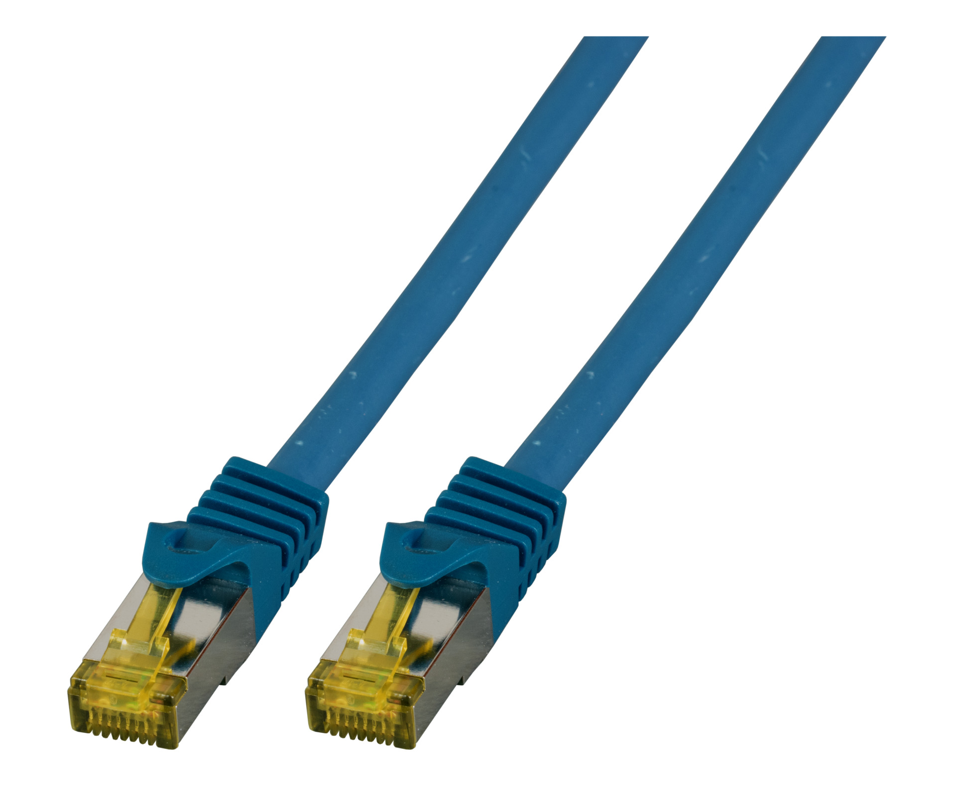 RJ45 Patch cable S/FTP, Cat.6A, LSZH, Cat.7 Raw cable, 1m, blue