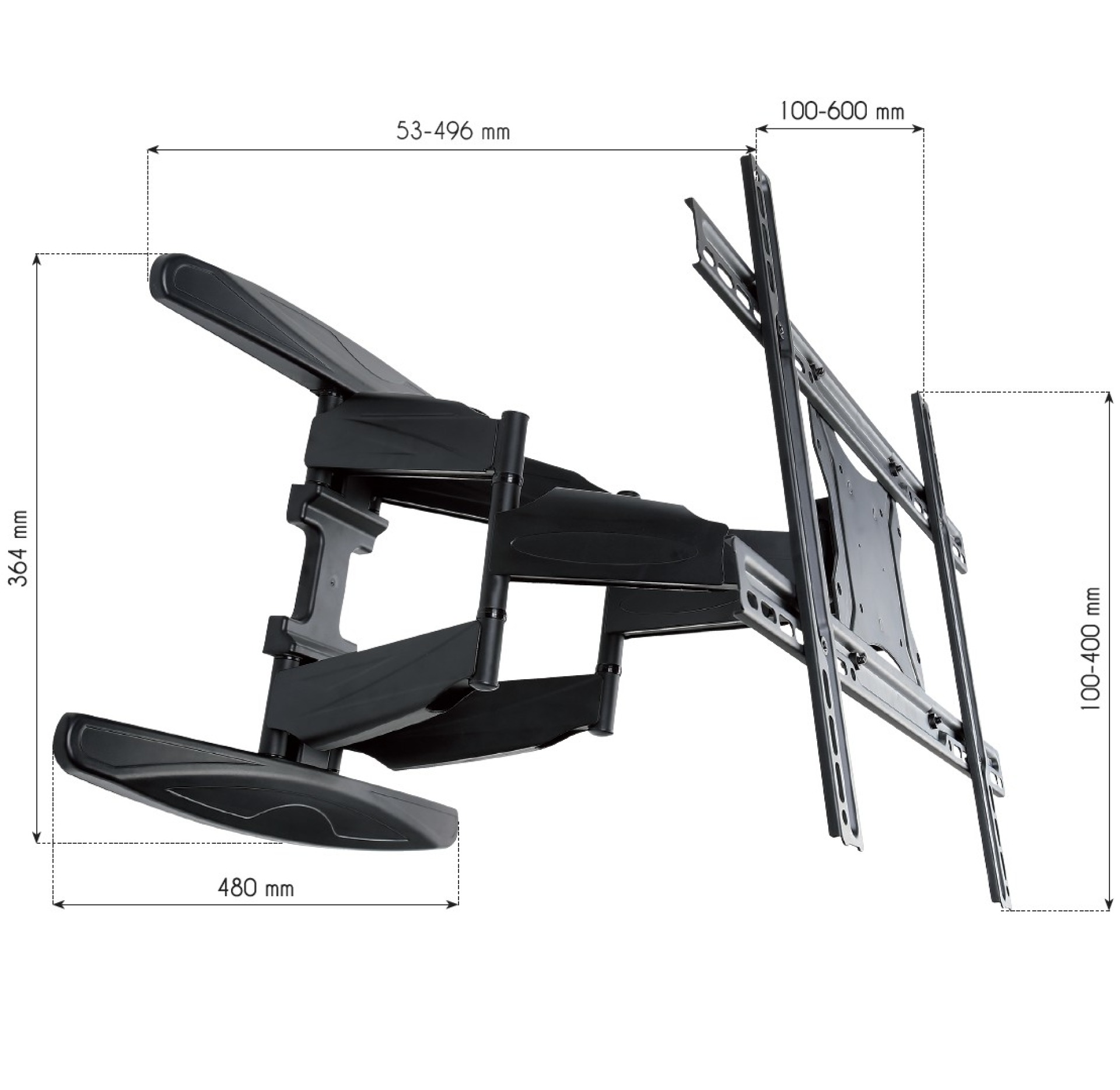 Wall bracket for LCD TV LED 40" - 80" Ultra Slim Full Motion black