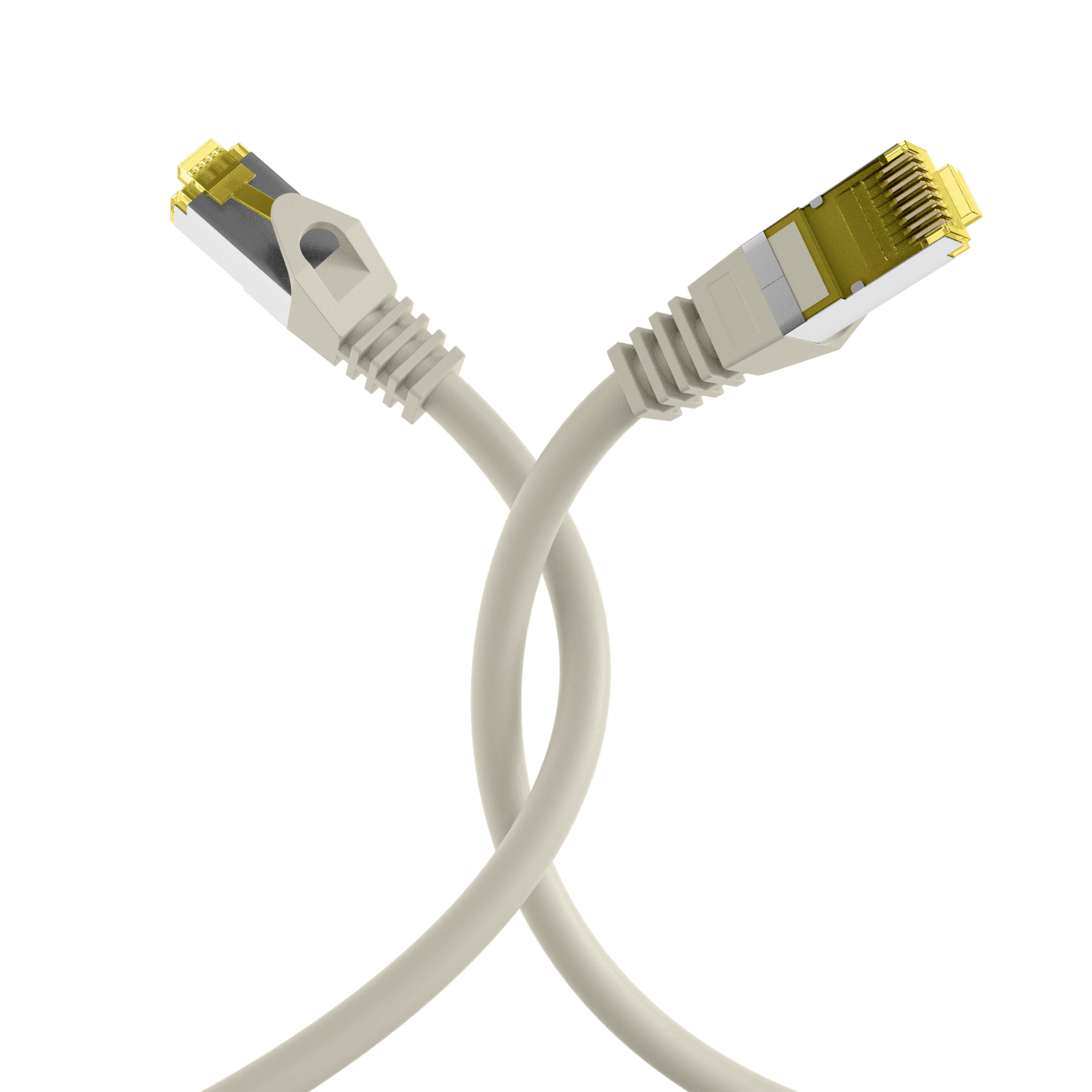 RJ45 Patch Cord Cat.6A S/FTP LSZH Cat.7 raw cable grey 0,25m