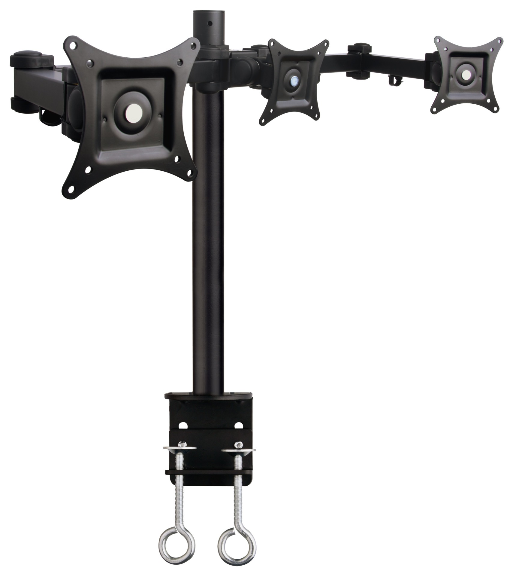 Desk stand for 3 LCDs 13"-24", with clamp