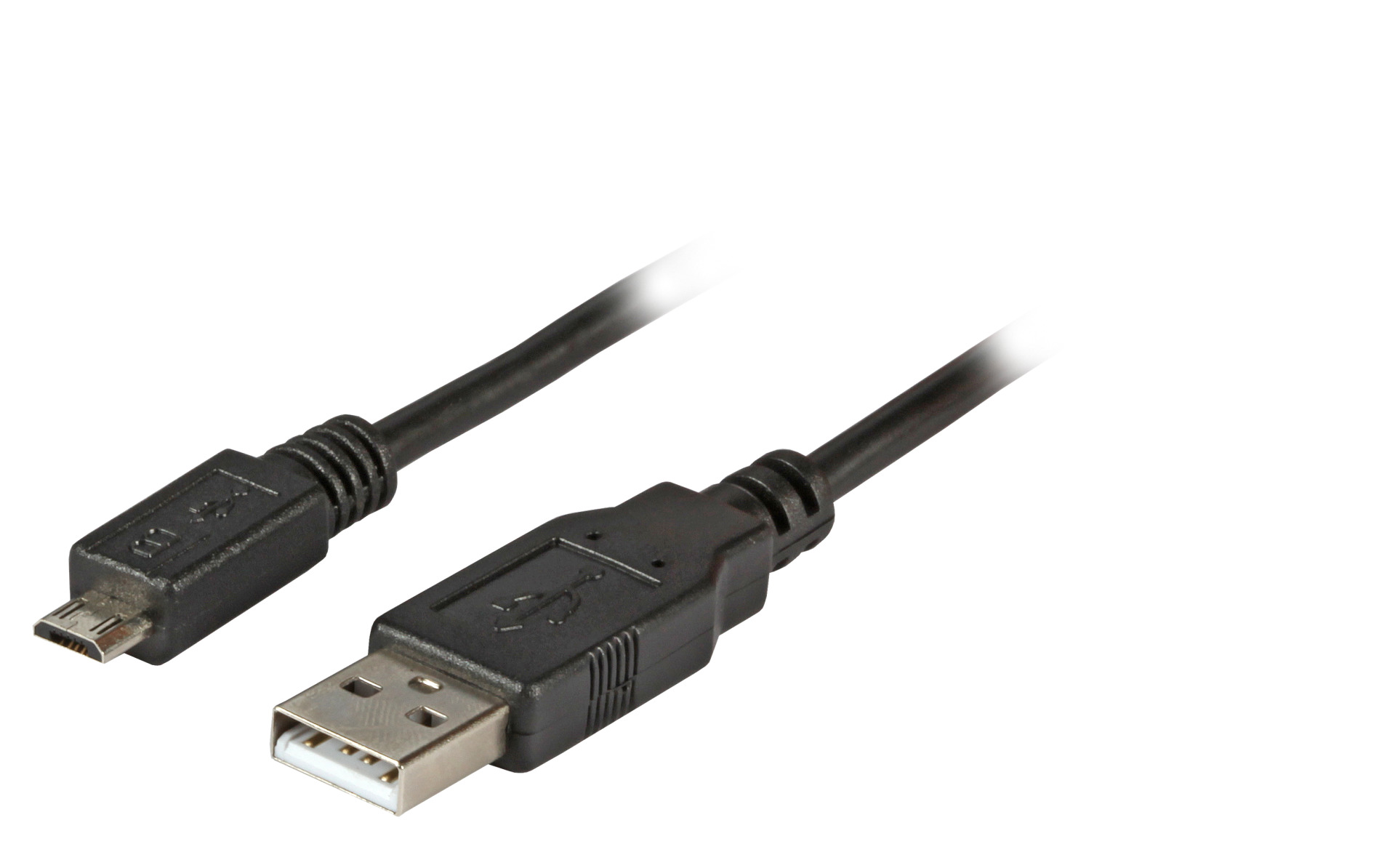 USB2.0 Connection Cable A-Micro-B 5pol., M-M, 0.5m, black, Premium