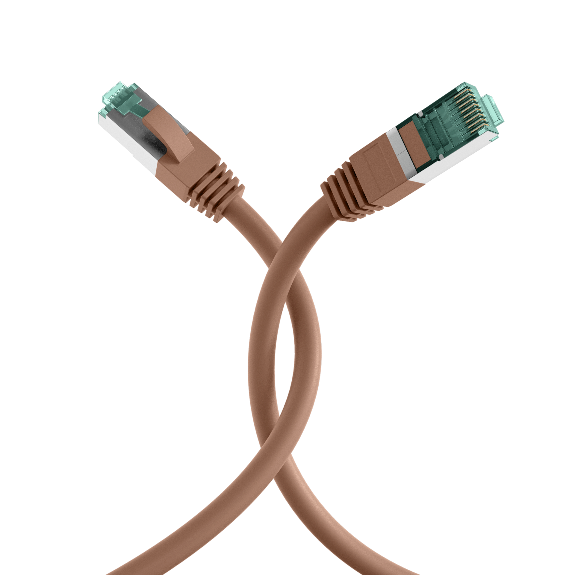 RJ45 Patch Cord Cat.6A S/FTP LSZH braun 50m