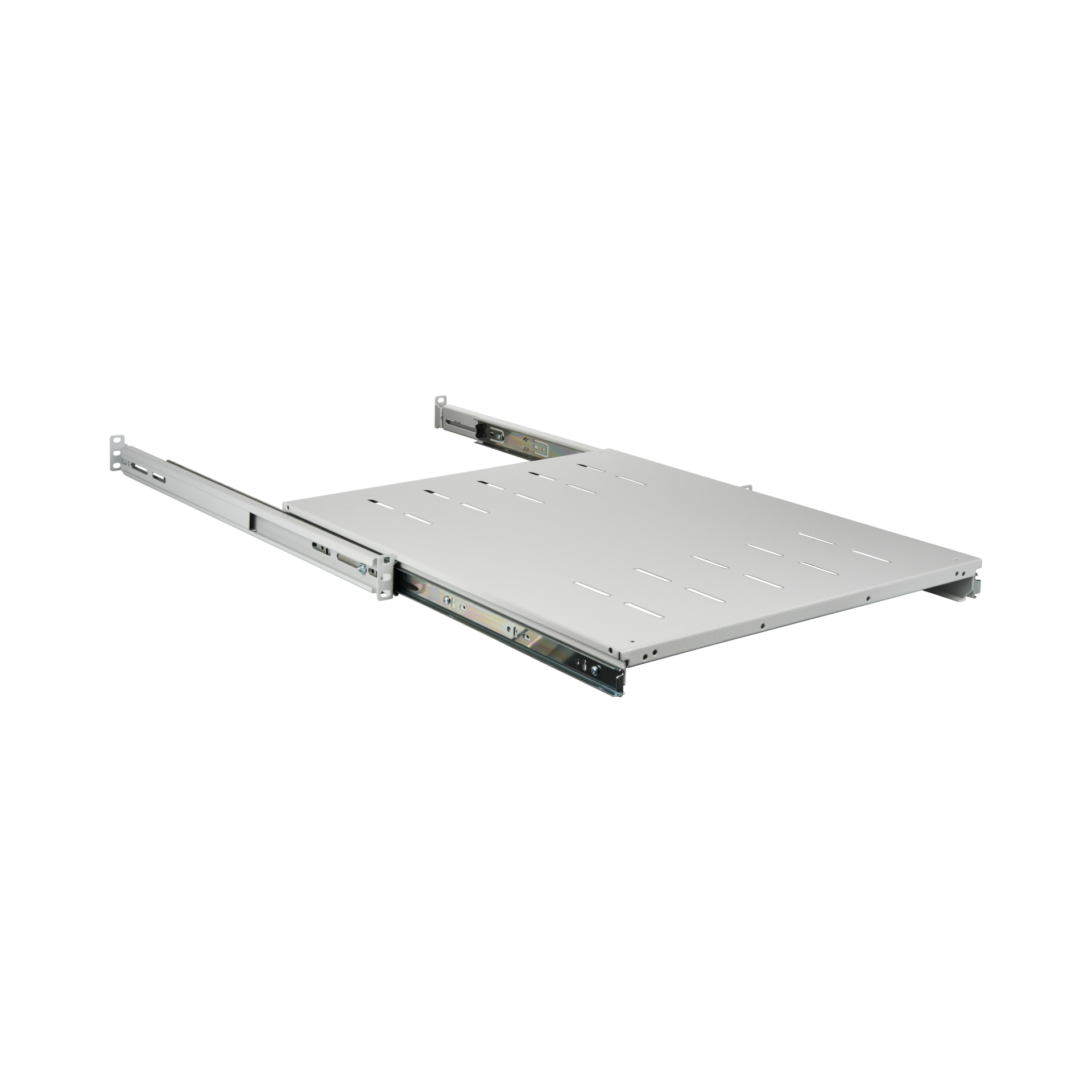 19" 1U Pull-Out Shelf, MD 808..1012 mm, Max. Load 30 kg, CD 1000, RAL7035