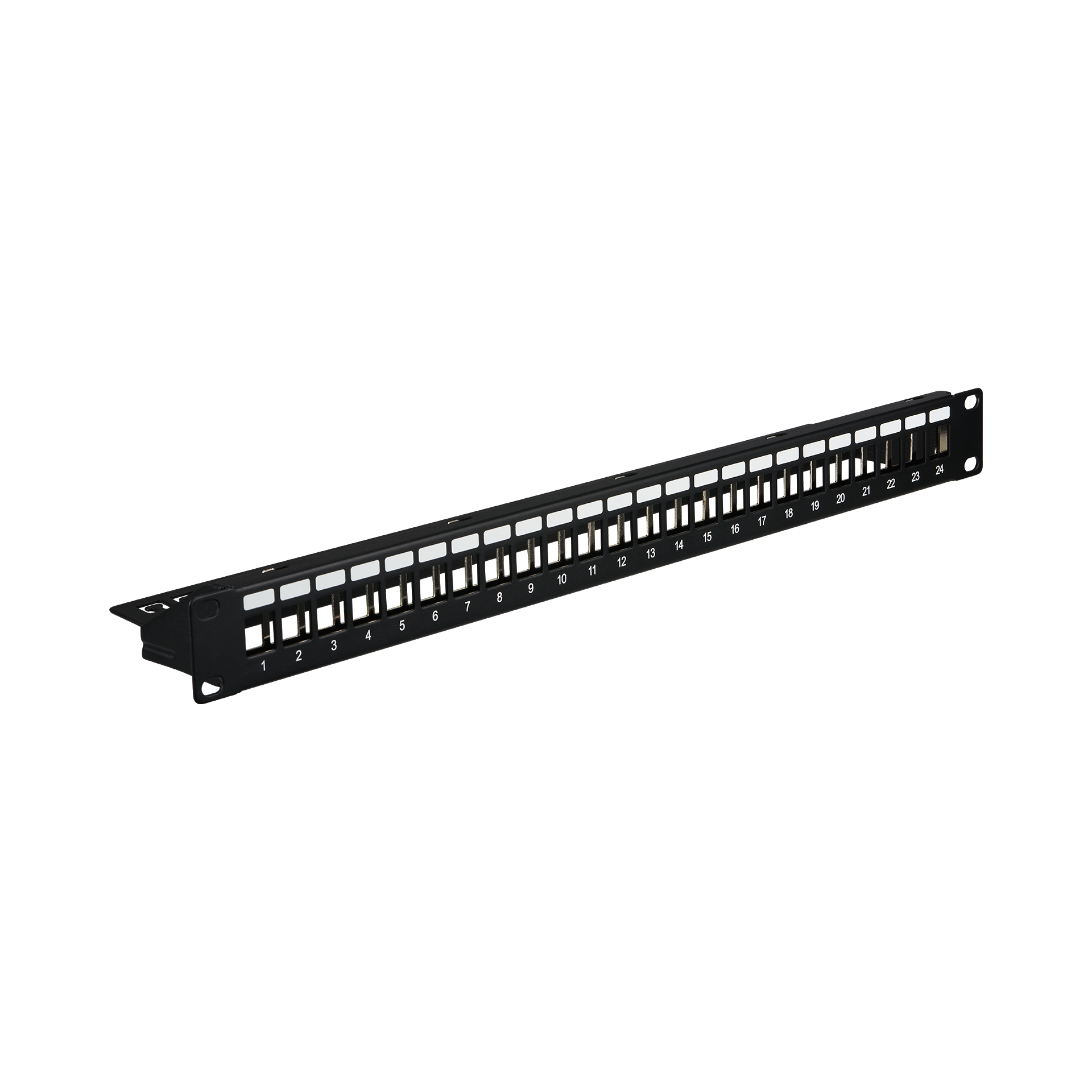 Distribution panel 19" 1U, 24-port, metal, black RAL9005