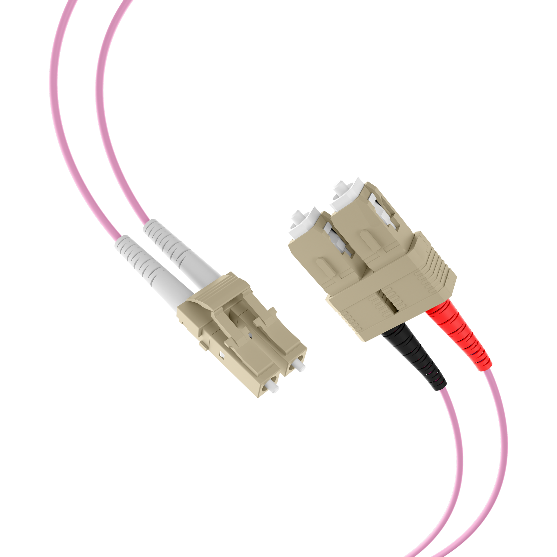 Duplex Patchcable LC-SC OM4 0,5m LSZH 2mm heatherviolet