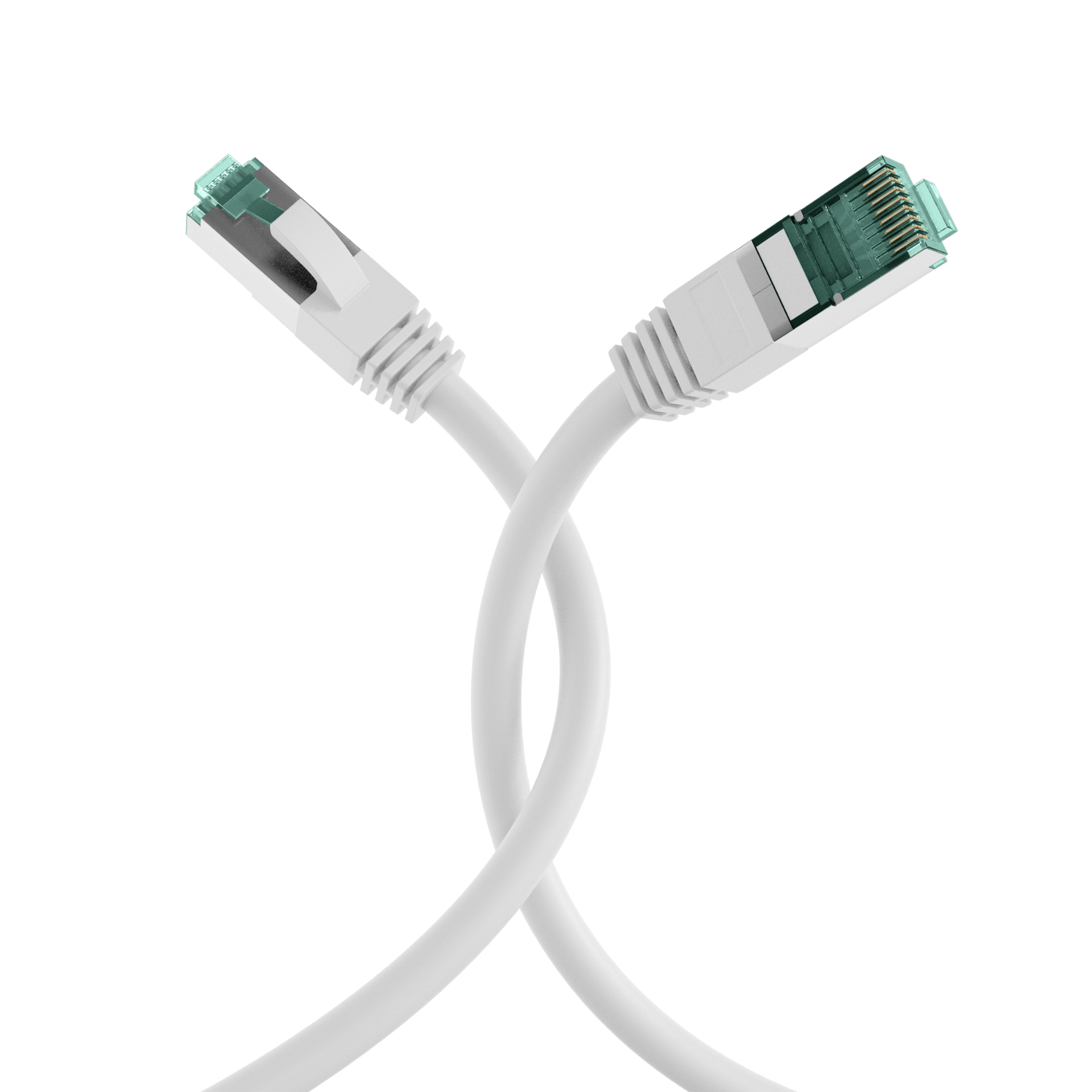 RJ45 Patch Cord Cat.6A S/FTP LSZH white 0,5m