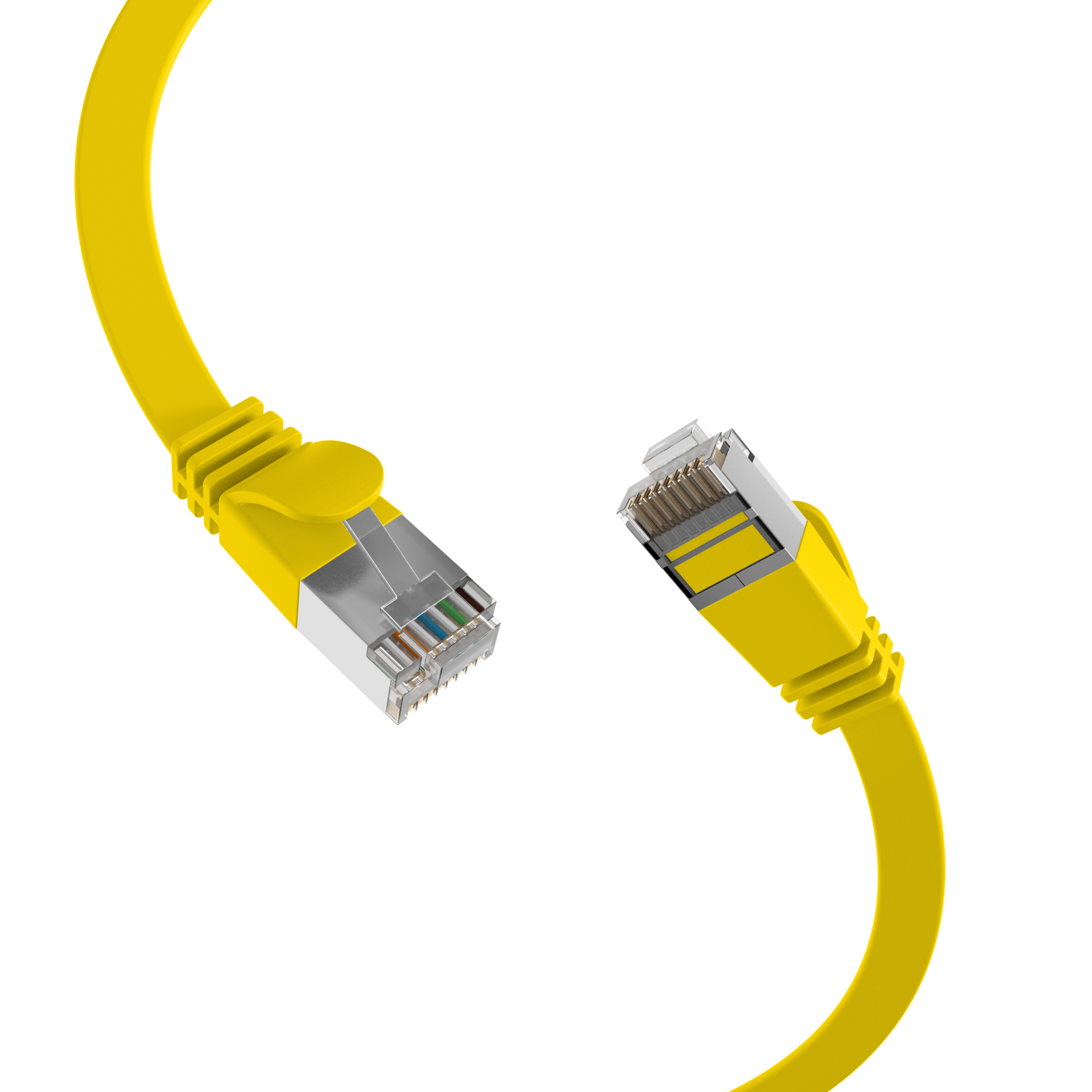 RJ45 Flat Patch Cord Cat.6A U/FTP PVC yellow 3m