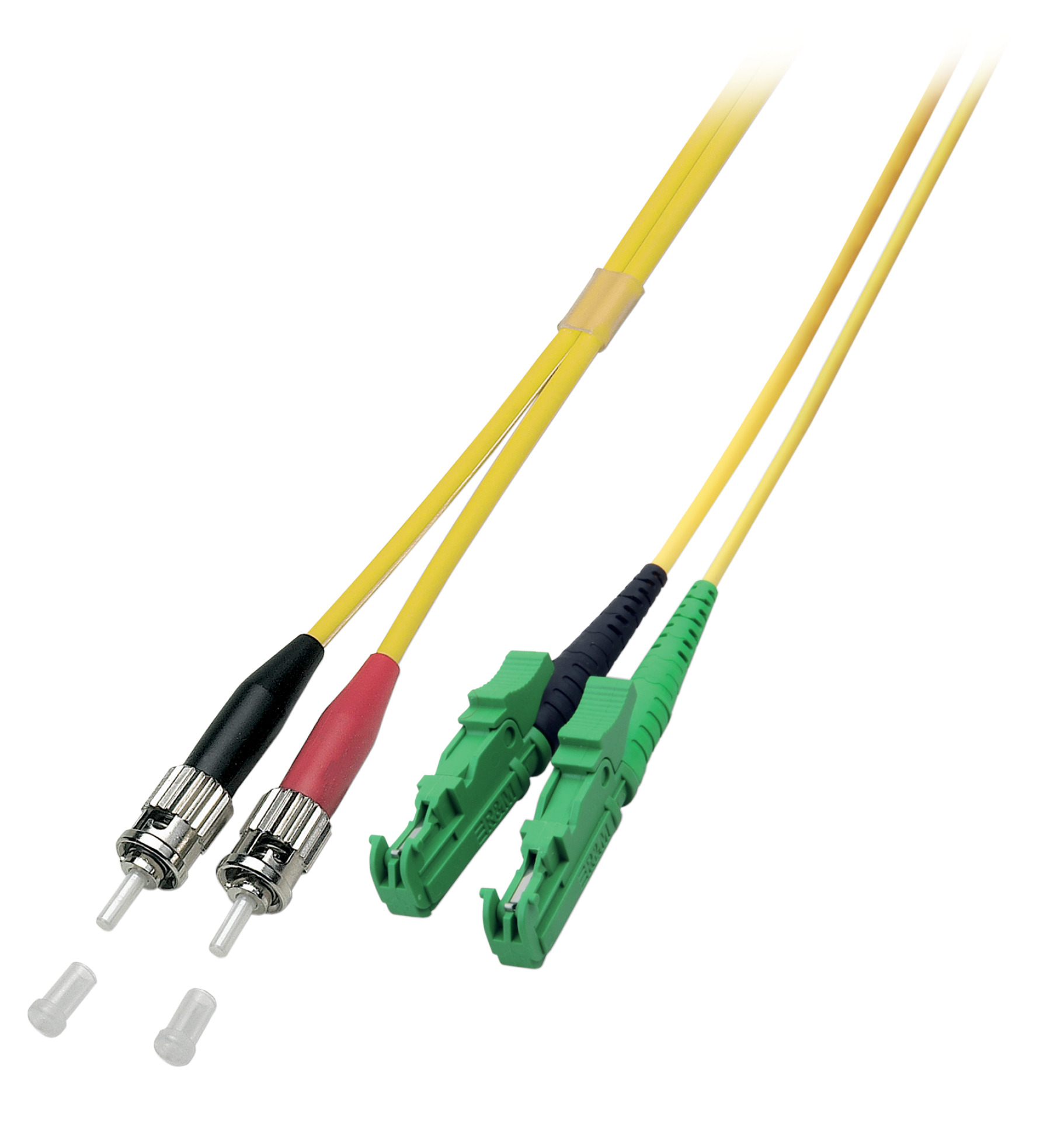 Duplex Jumper ST-E2000®/APC 9/125µ, OS2, LSZH, yellow, 3.0mm, 1m