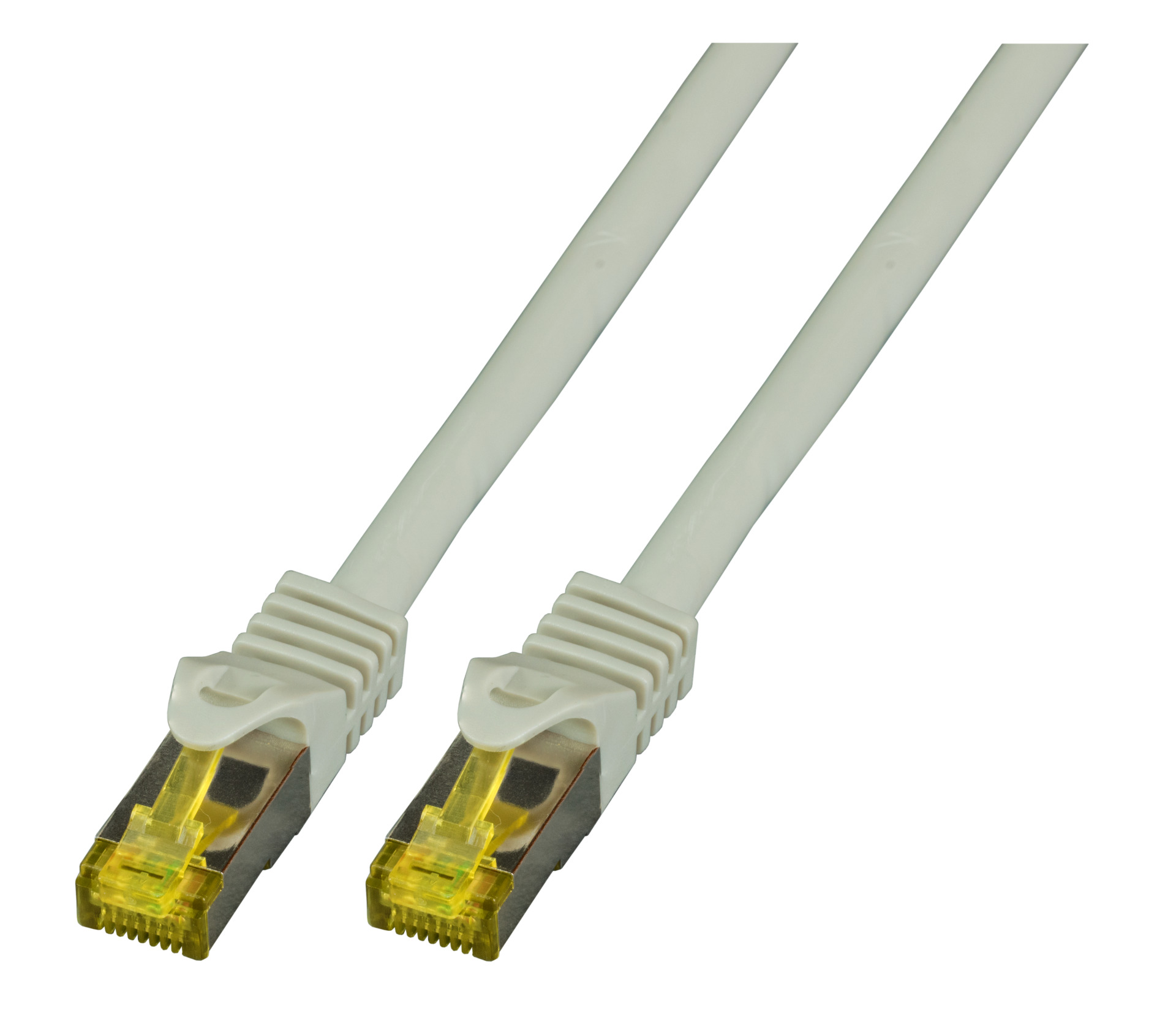 RJ45 Patch cable S/FTP, Cat.6A, LSZH, Cat.7 Raw cable, 1m, grey