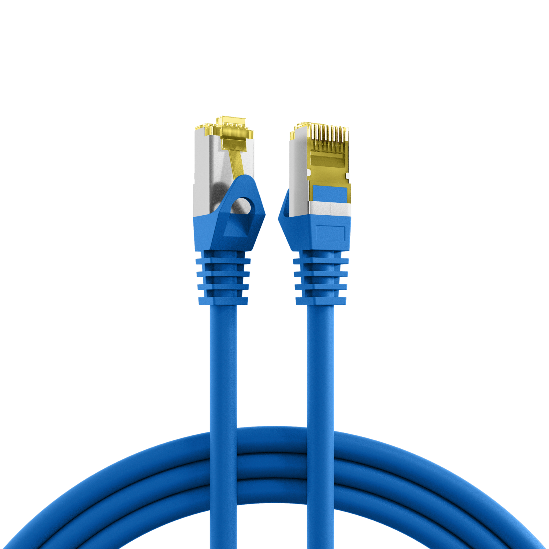 RJ45 Patch Cord Cat.6A S/FTP LSZH Cat.7 raw cable blue 0,25m