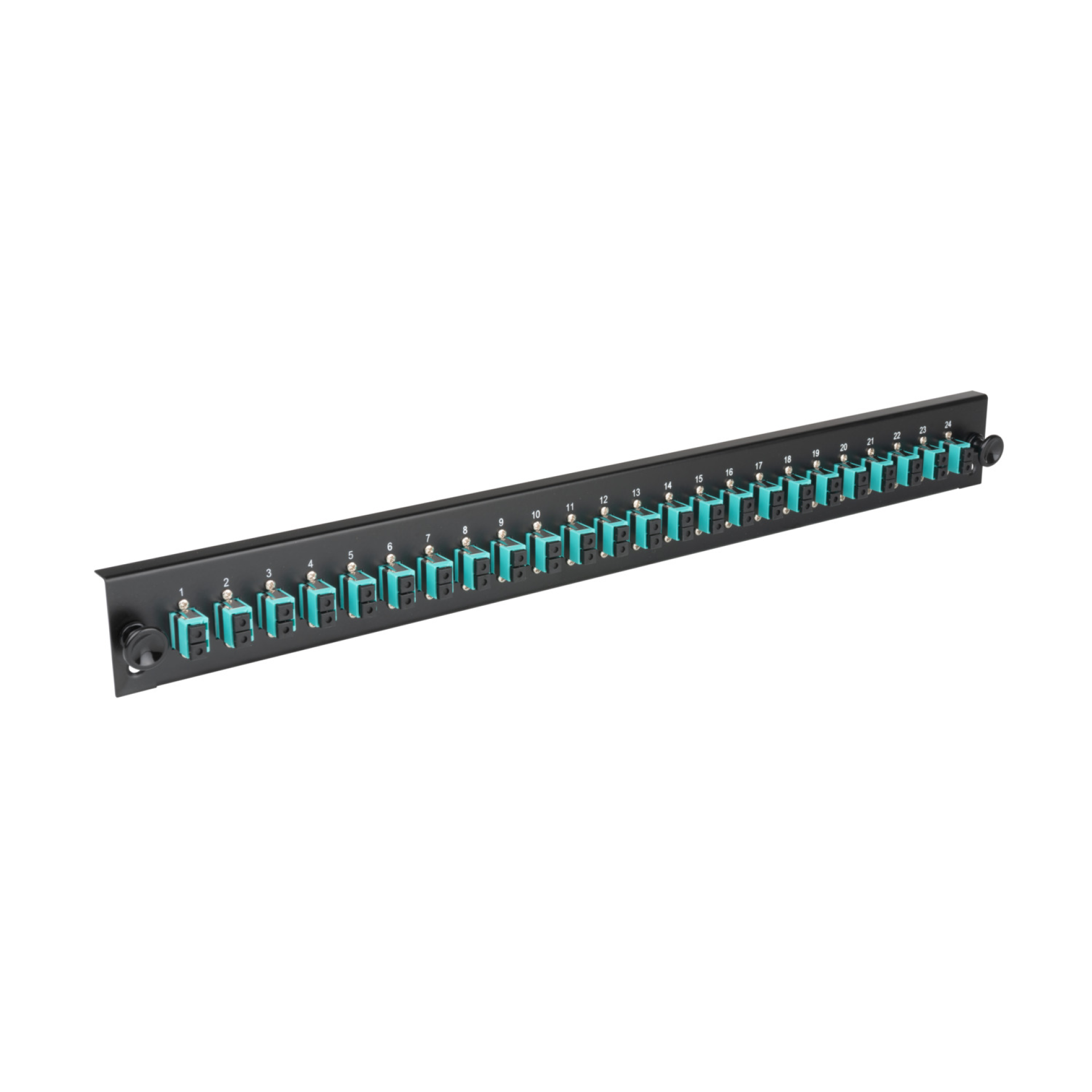 Equipped Front Panel with 24 x LC Duplex Adapter OM4, black