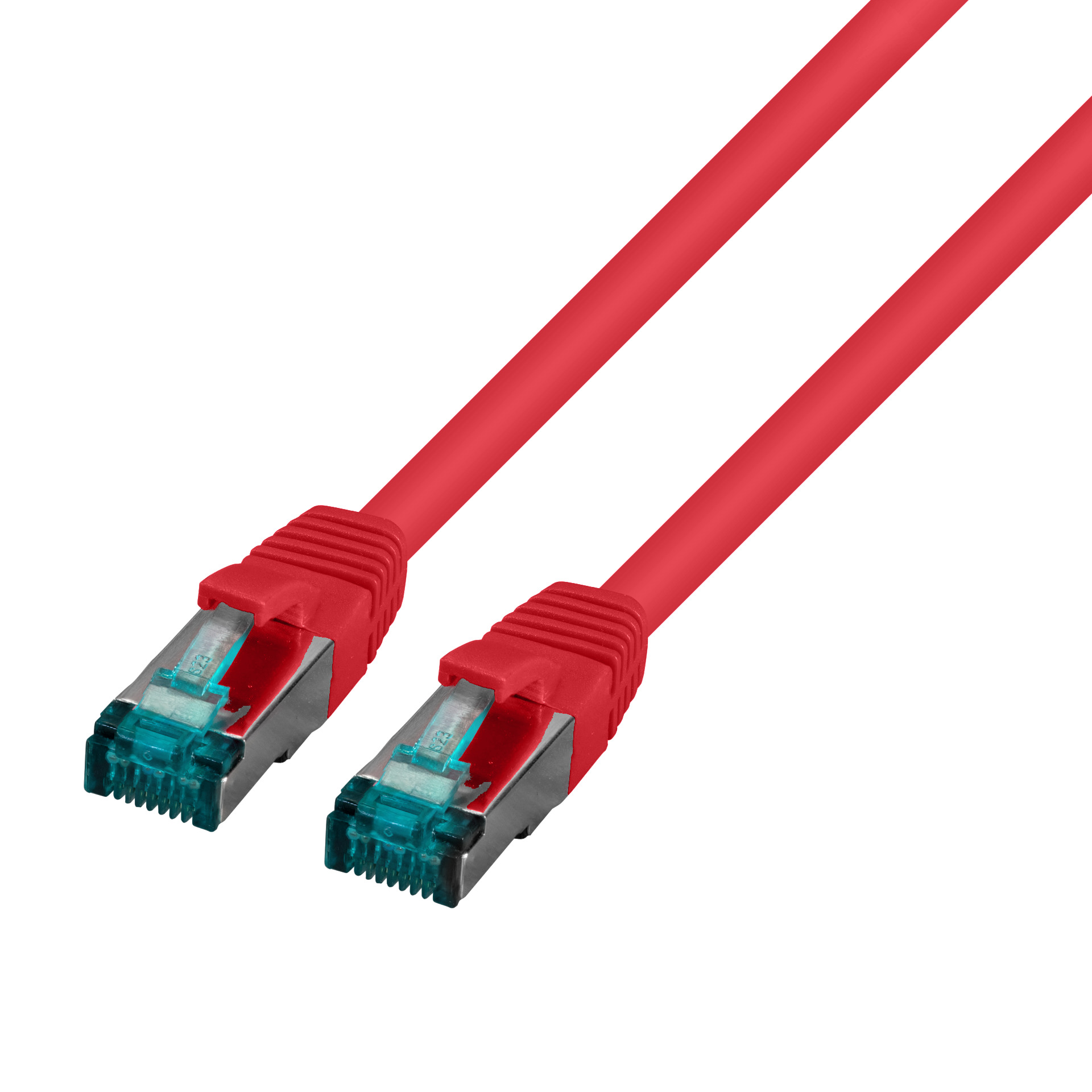 RJ45 Patch cable S/FTP, Cat.6A, LSZH, 0.15m, red