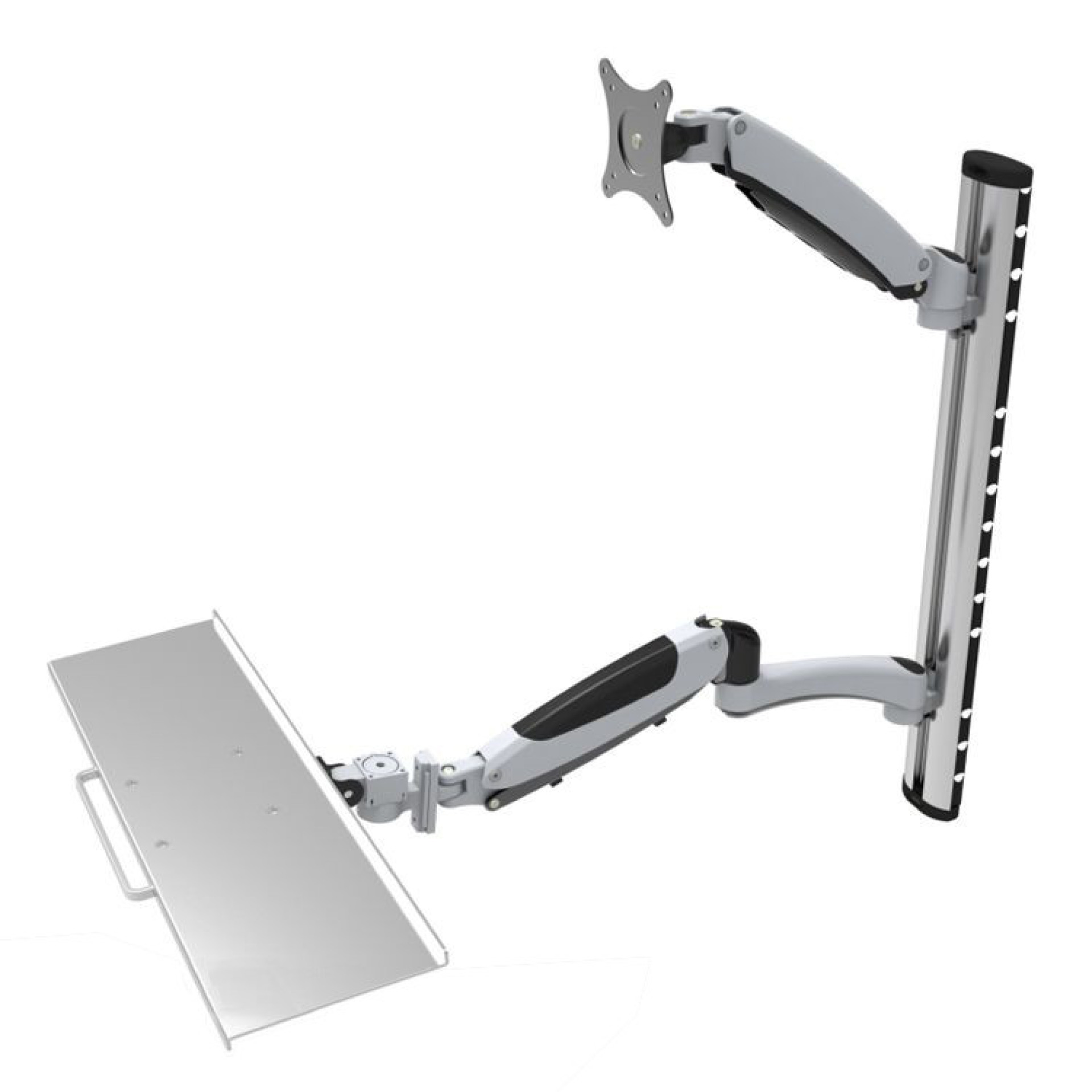 Wall bracket for 1 LCD 15"-27" adjustable shelf and LCD support