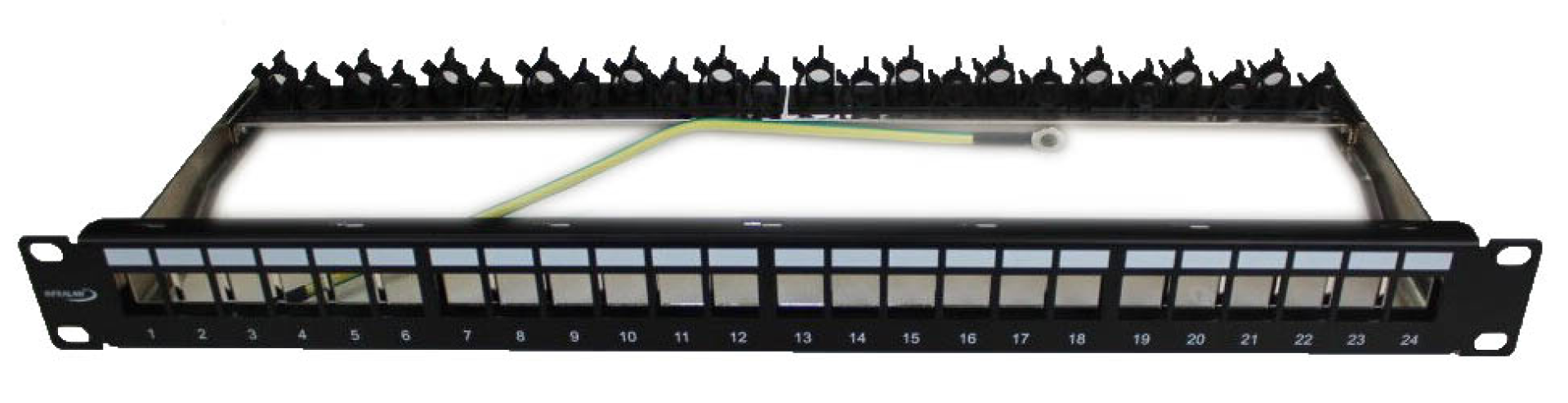 InfraLan Patchpanel 1U for 24 x Keystones black, with cable management