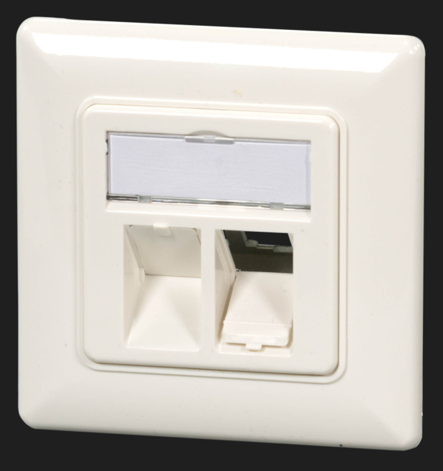 Frame Set 2-port, for keystones, DIN49075, RAL9010