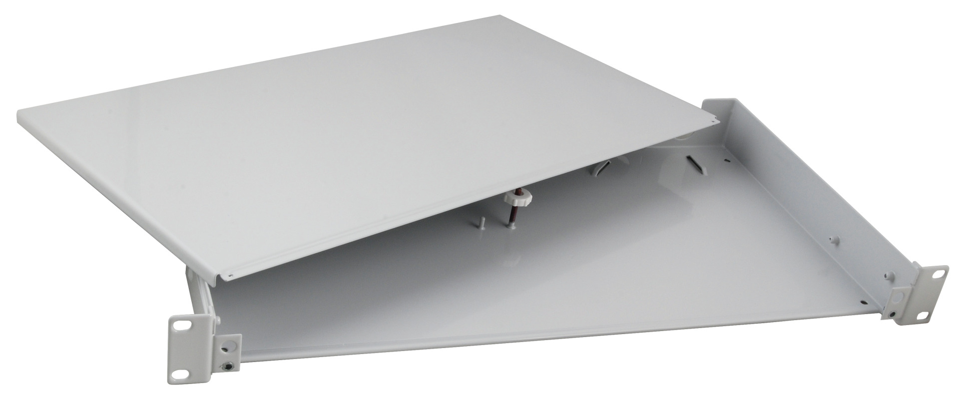 Splicebox slidless unit 1U without front panel, unassem., RAL7035, 1U
