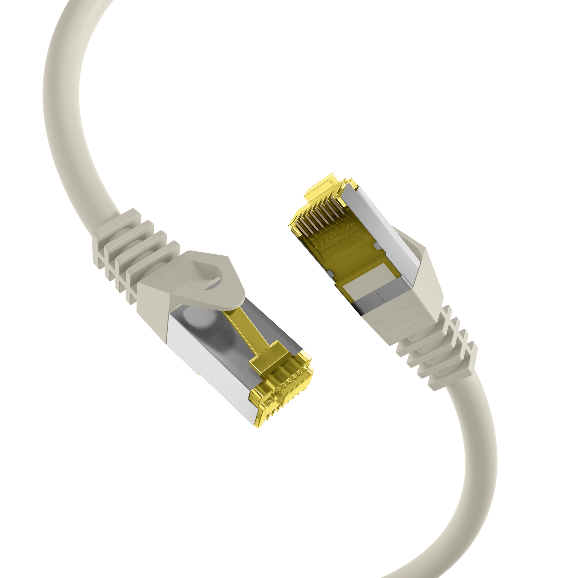 RJ45 Patch Cord Cat.6A S/FTP LSZH Cat.7 raw cable grey 7,5m