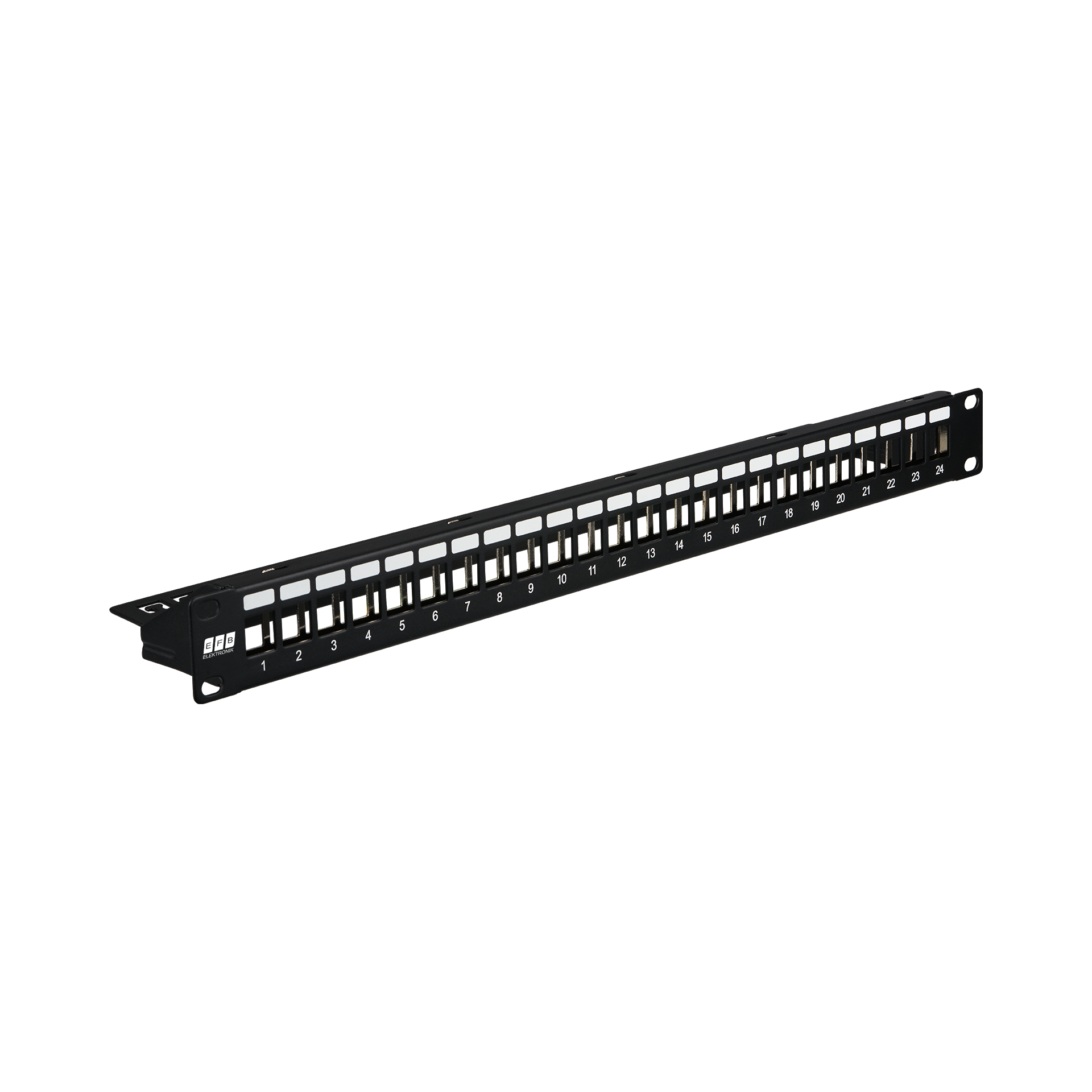 Distribution panel 19" 1U, 24-port, metal, black