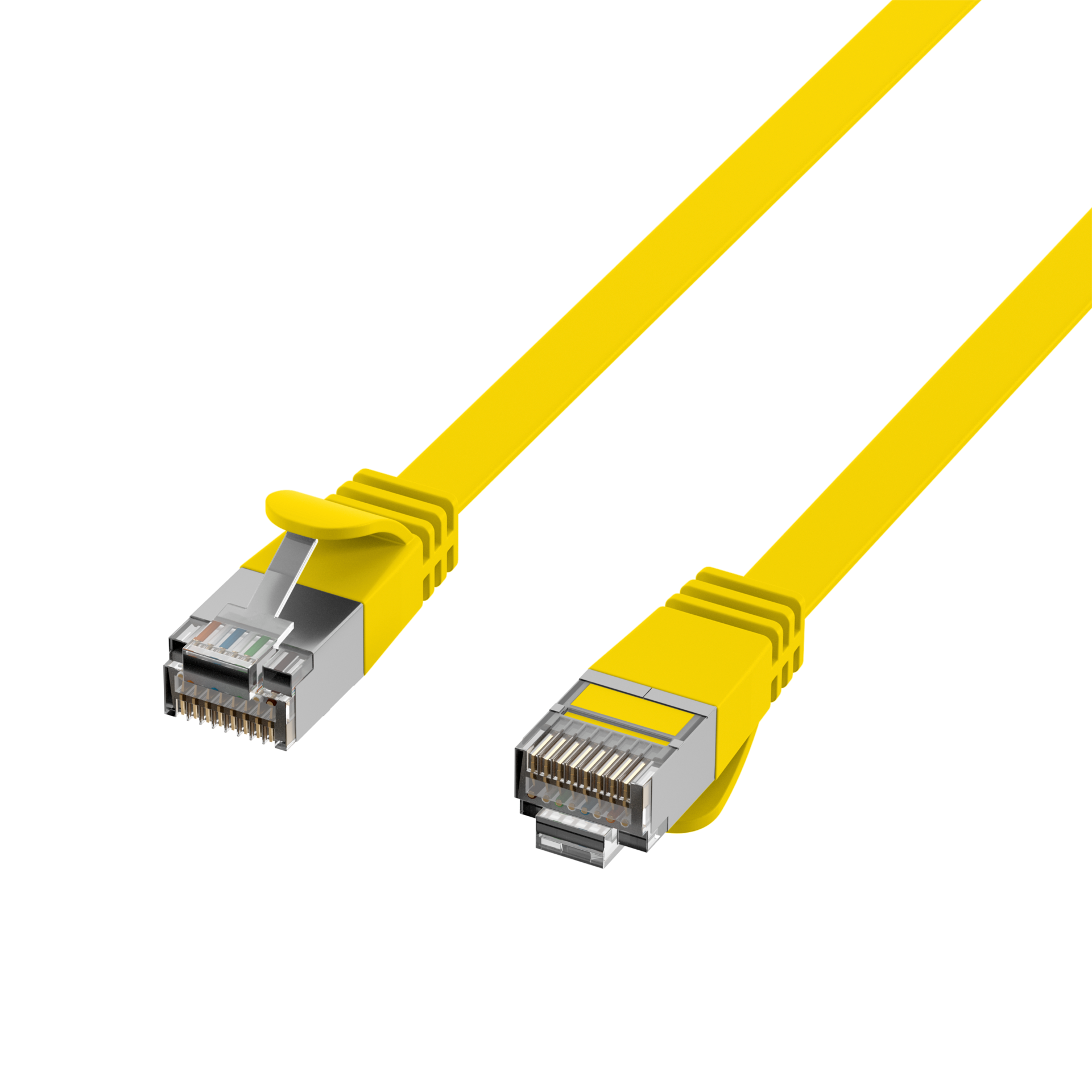 RJ45 Flat Patch Cord Cat.6A U/FTP PVC yellow 1m