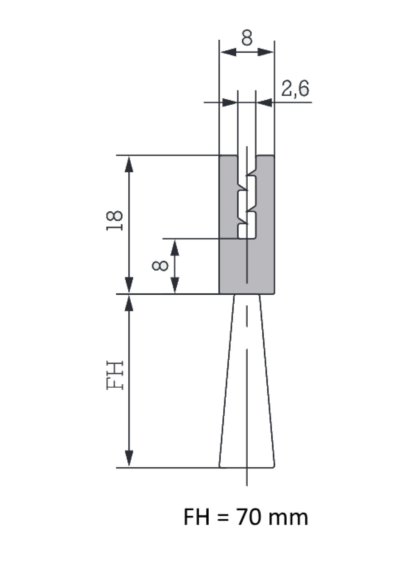 Brush Terminal 250 x 88 mm for Wall Housings 1-/2-Part