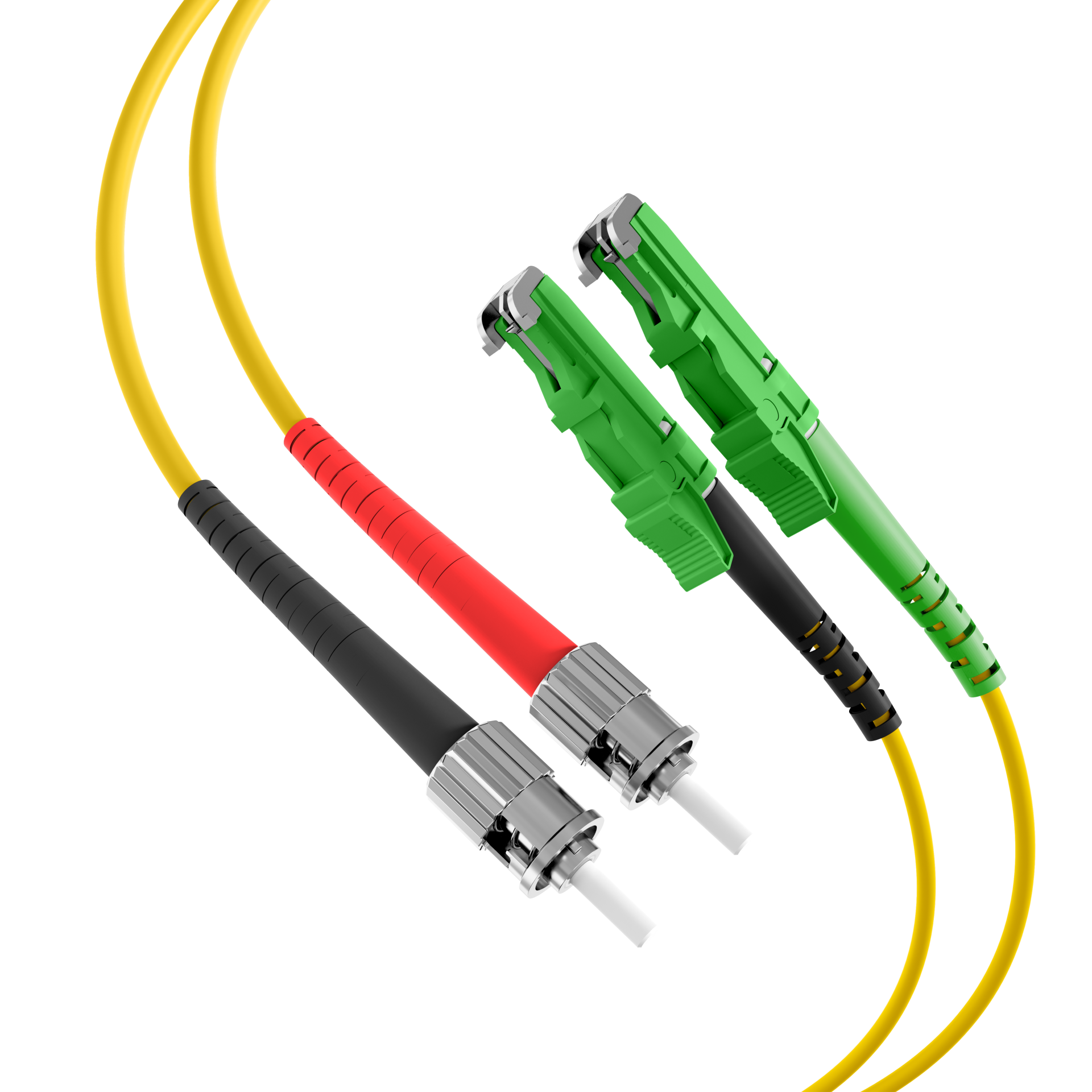 Duplex Patchcable E2000®/APC-ST OS2 7,5m LSZH 3mm yellow