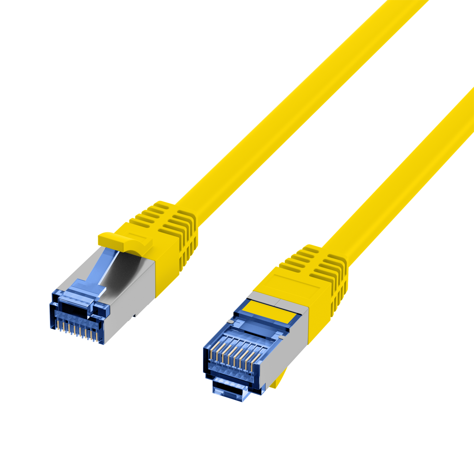 RJ45 Patch Cord Cat.6A S/FTP TPE Cat.7 raw cable superflex yellow 10m