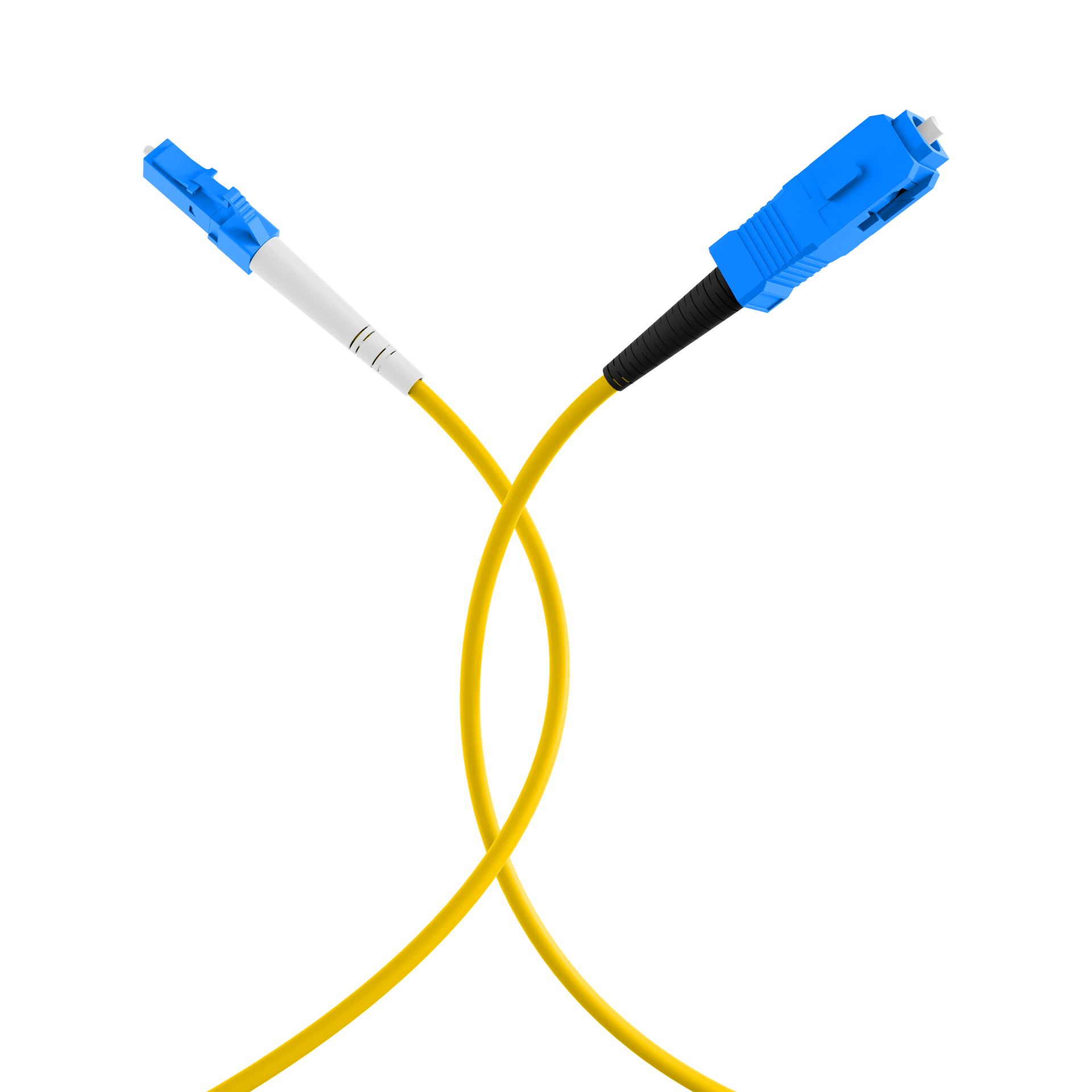 Simplex patch cable LC-SC OS2 G657A2 10m LSZH 2mm yellow