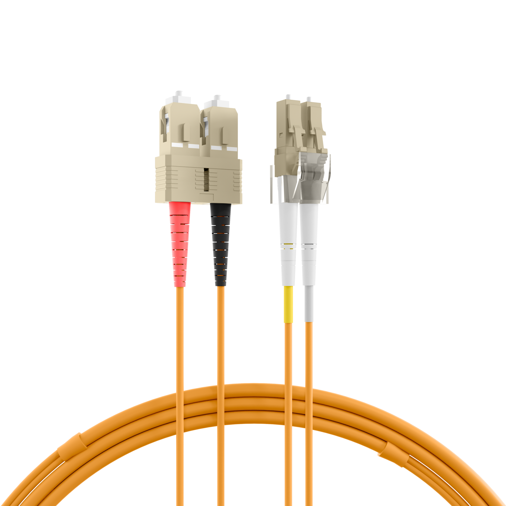Duplex Patchcable Flat-Twin LC-SC OM2 50m LSZH 3x5mm orange