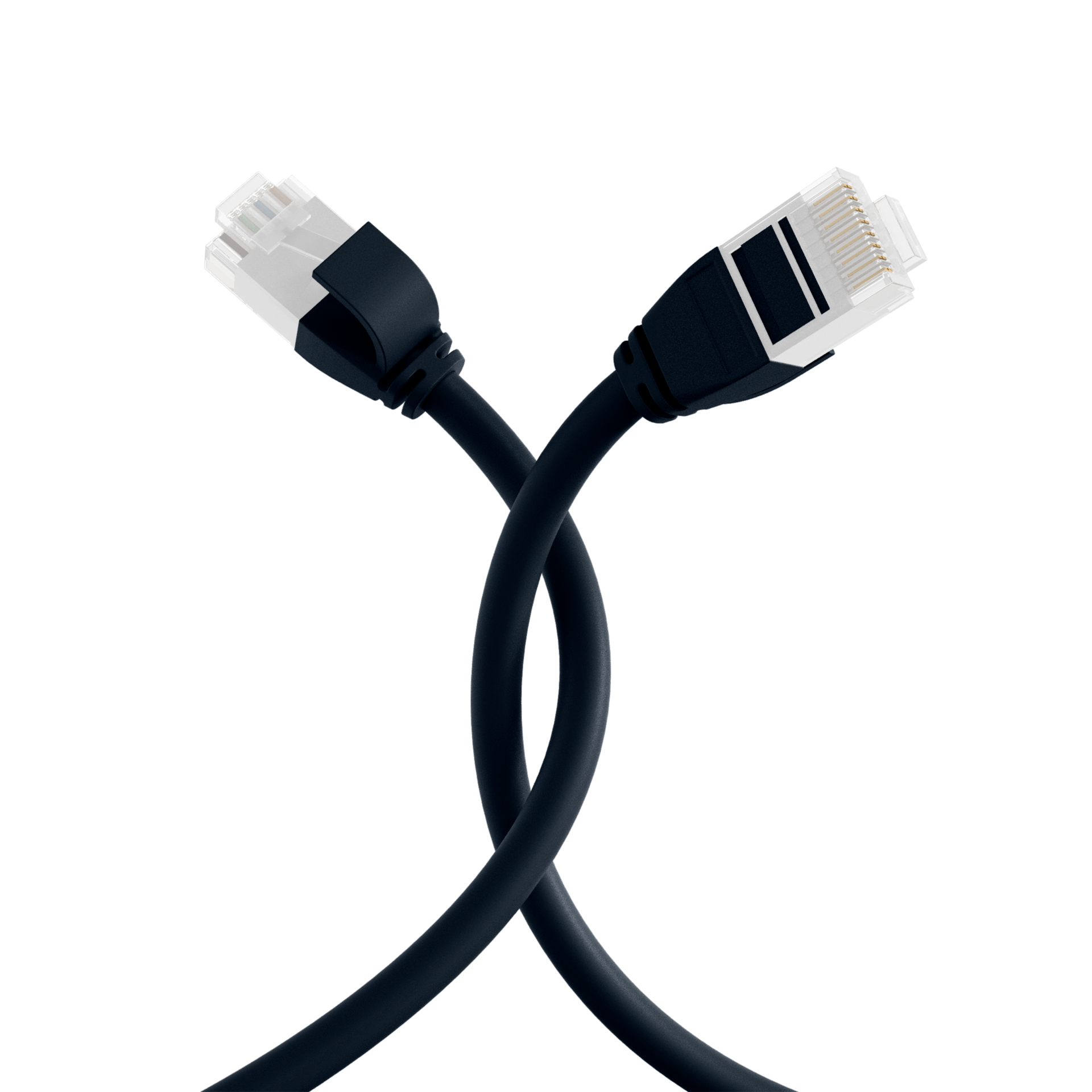 RJ45 Patch Cord Cat.6A U/UTP TPE3,6mm ultraflex black 2m